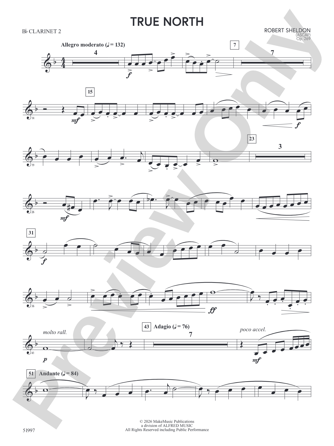 True North: 2nd B-flat Clarinet