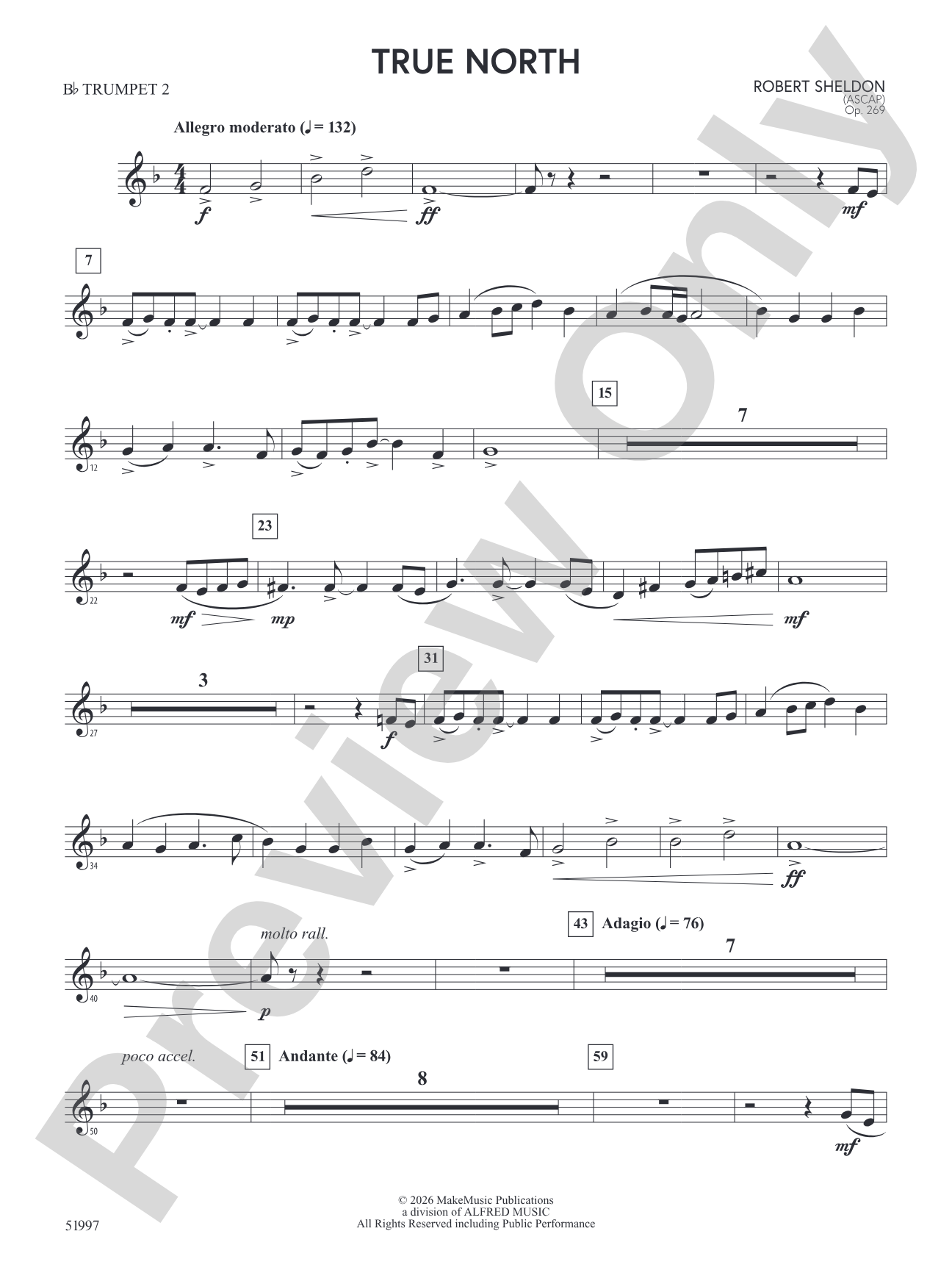 True North: 2nd B-flat Trumpet