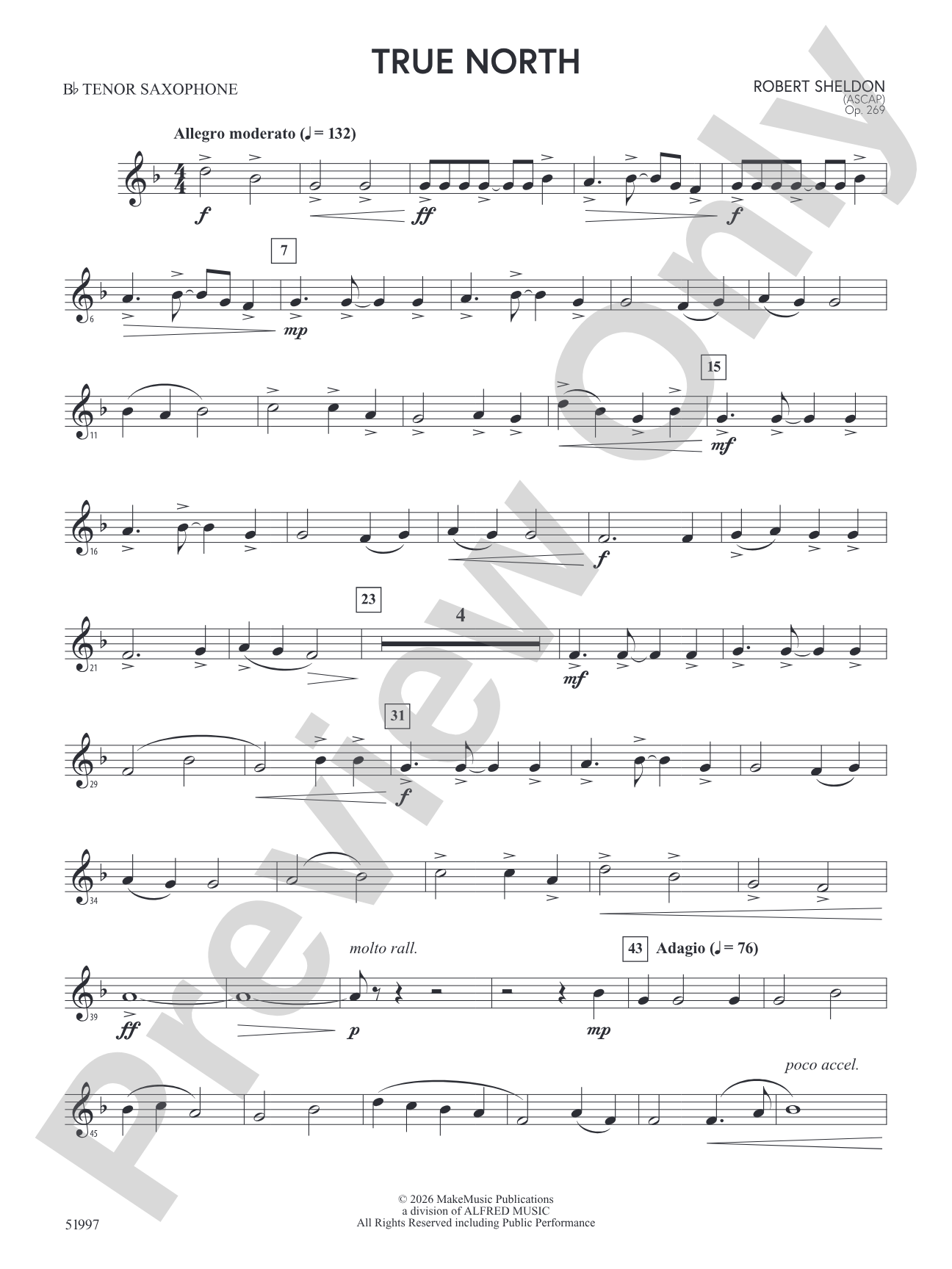 True North: B-flat Tenor Saxophone