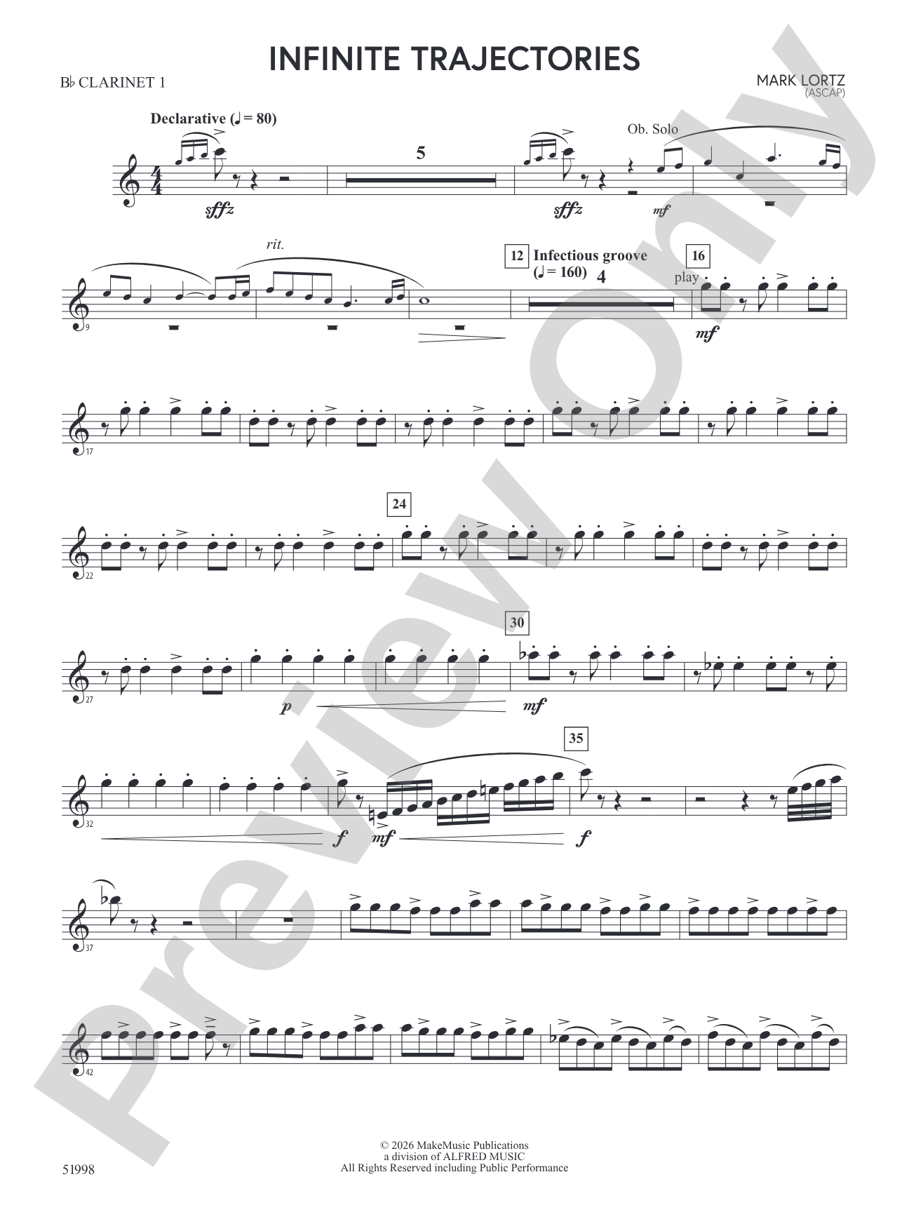 Infinite Trajectories: 1st B-flat Clarinet