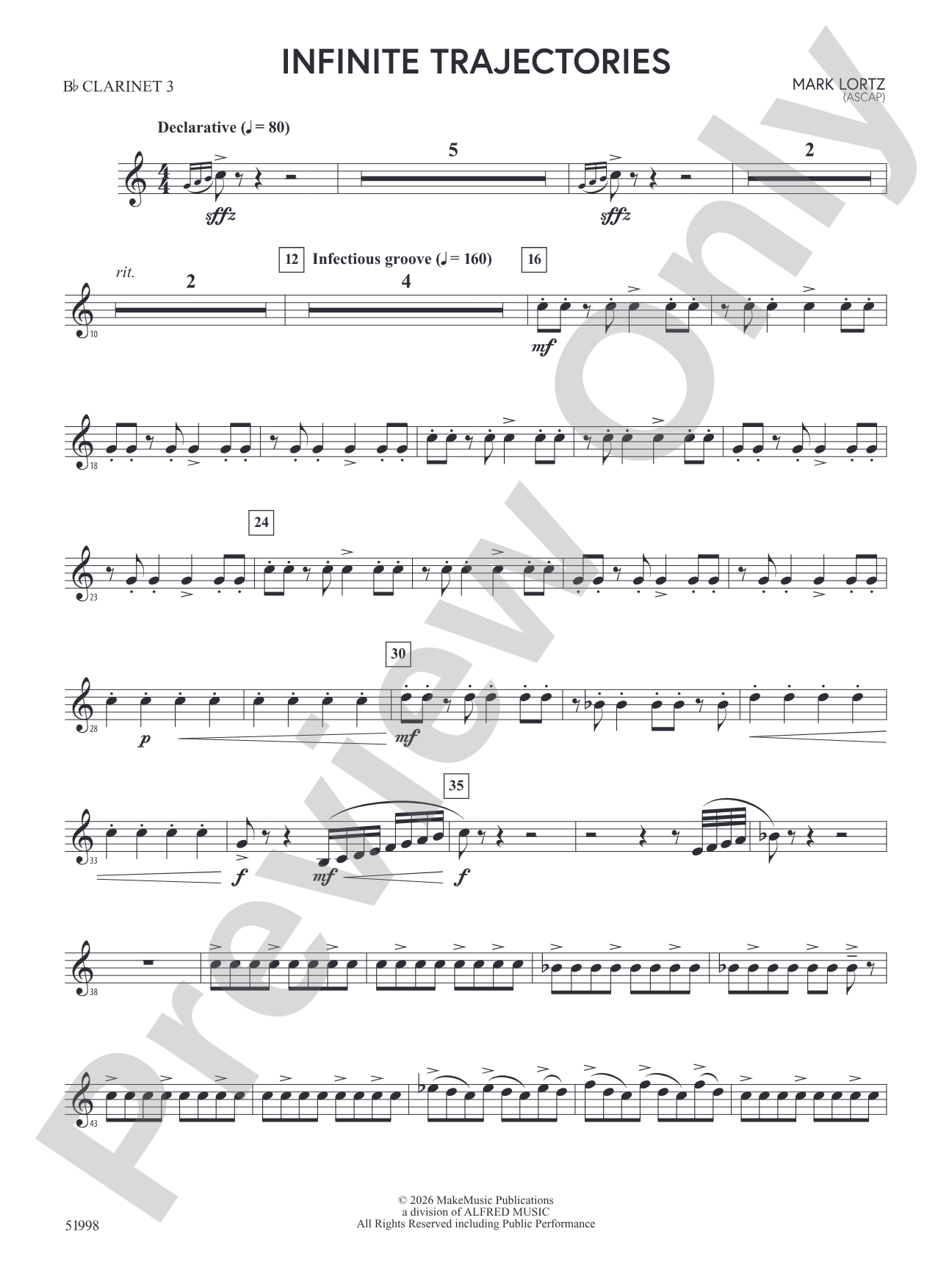 Infinite Trajectories: 3rd B-flat Clarinet