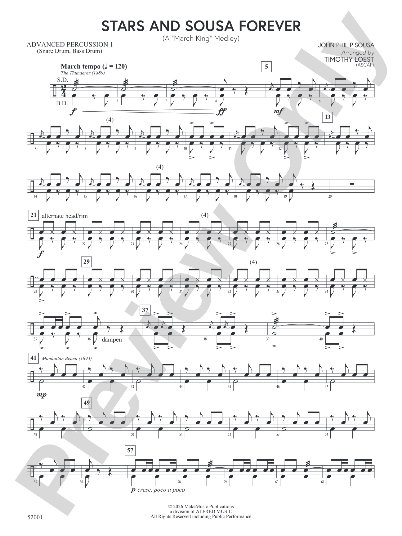 Stars and Sousa Forever: Advanced Percussion 1
