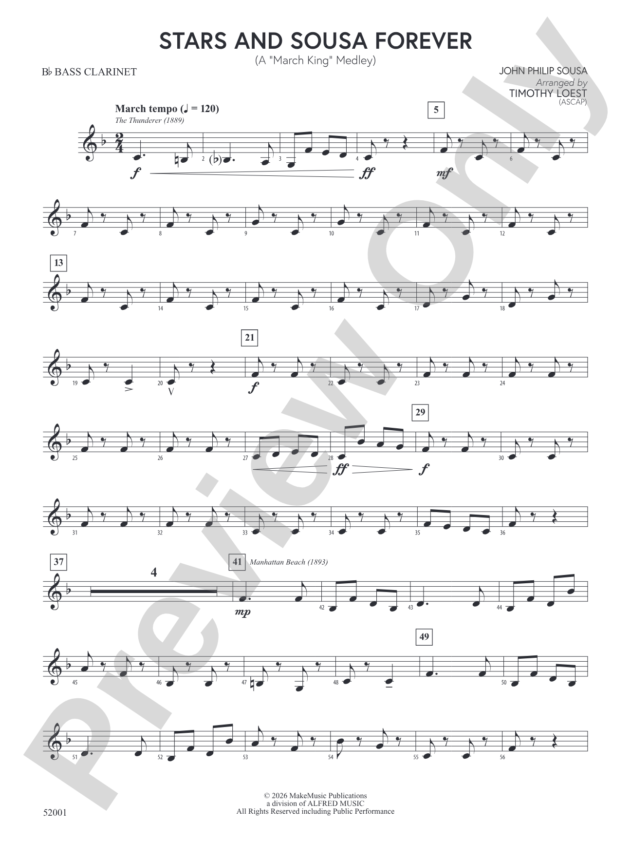 Stars and Sousa Forever: B-flat Bass Clarinet
