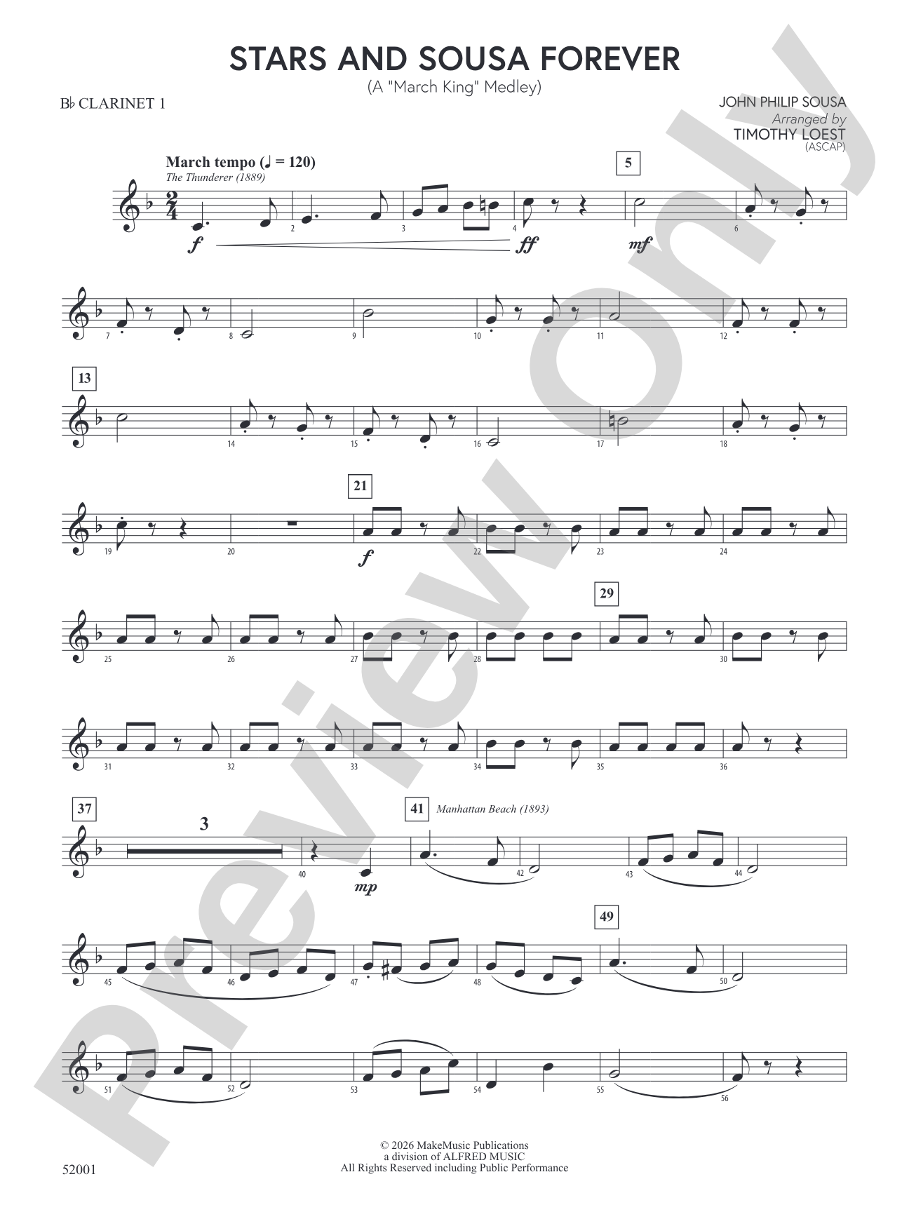 Stars and Sousa Forever: 1st B-flat Clarinet