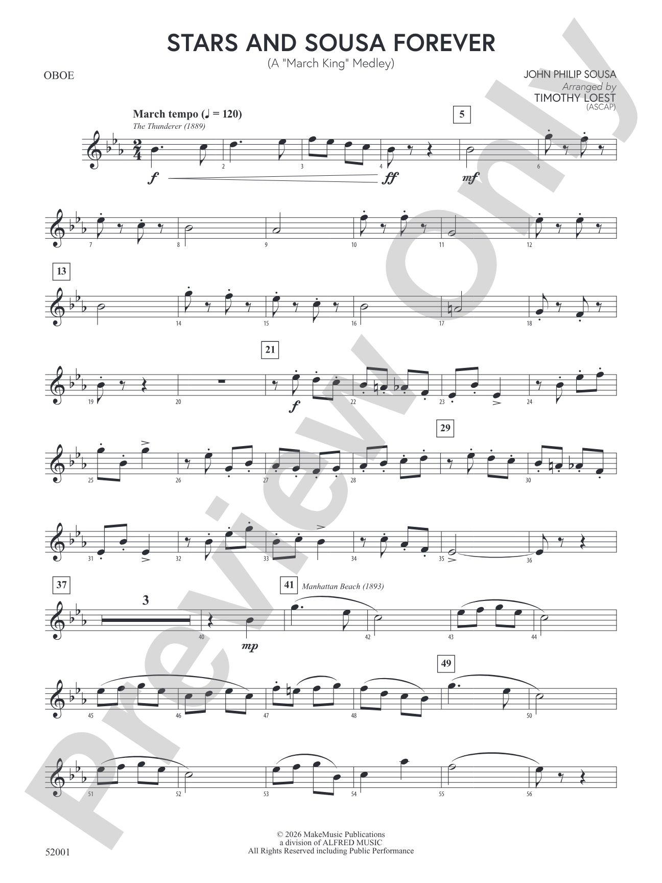 Stars and Sousa Forever: Oboe