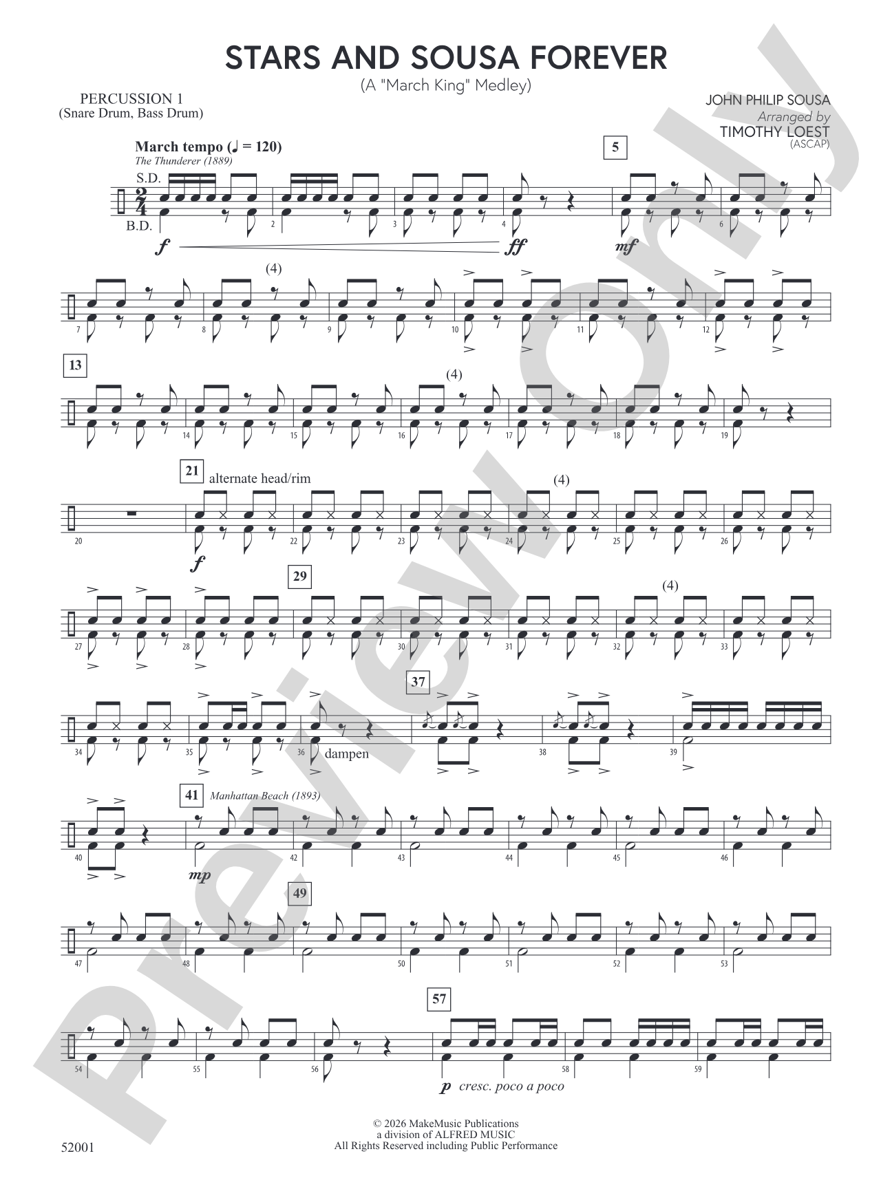 Stars and Sousa Forever: 1st Percussion