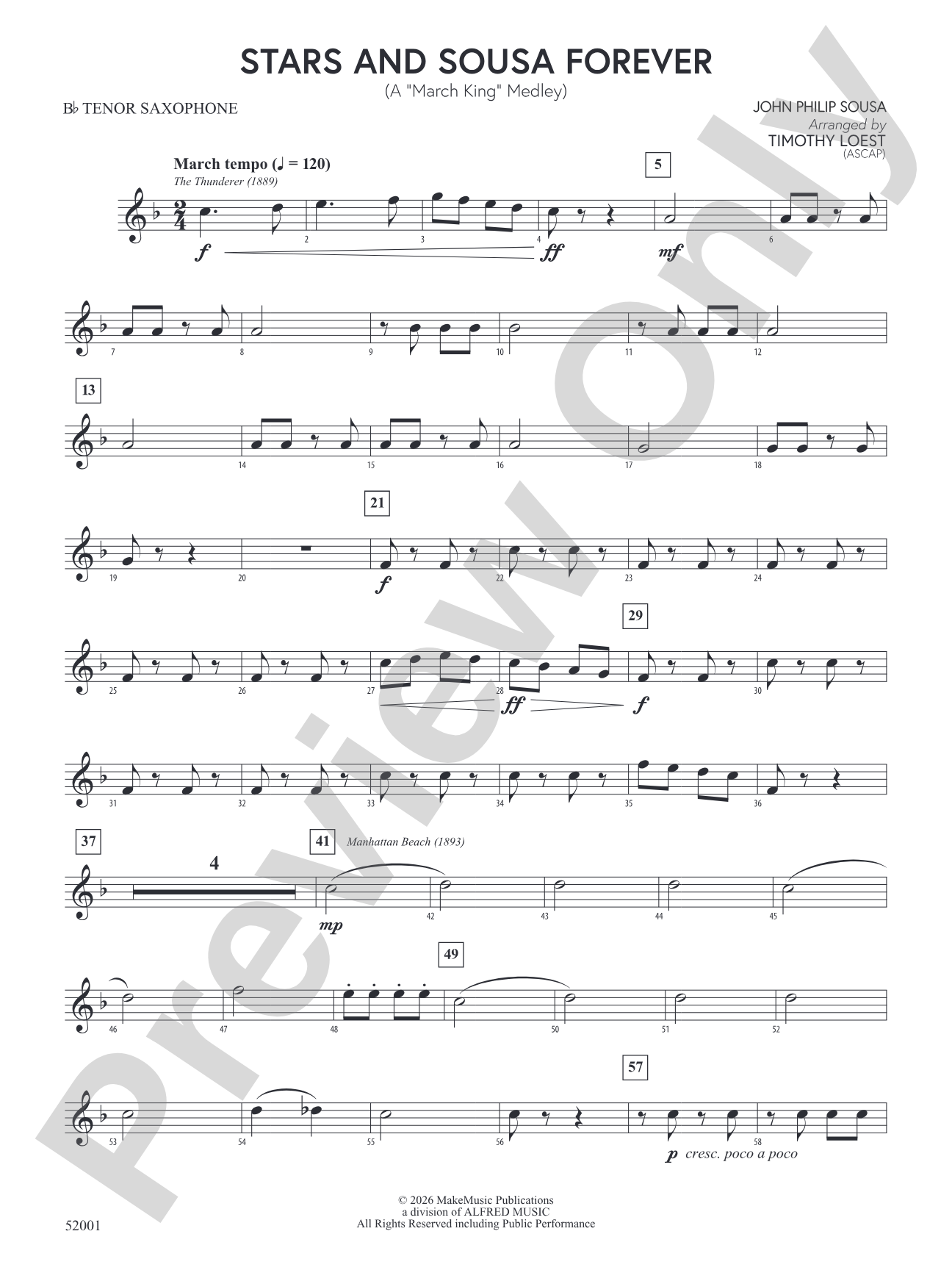 Stars and Sousa Forever: B-flat Tenor Saxophone