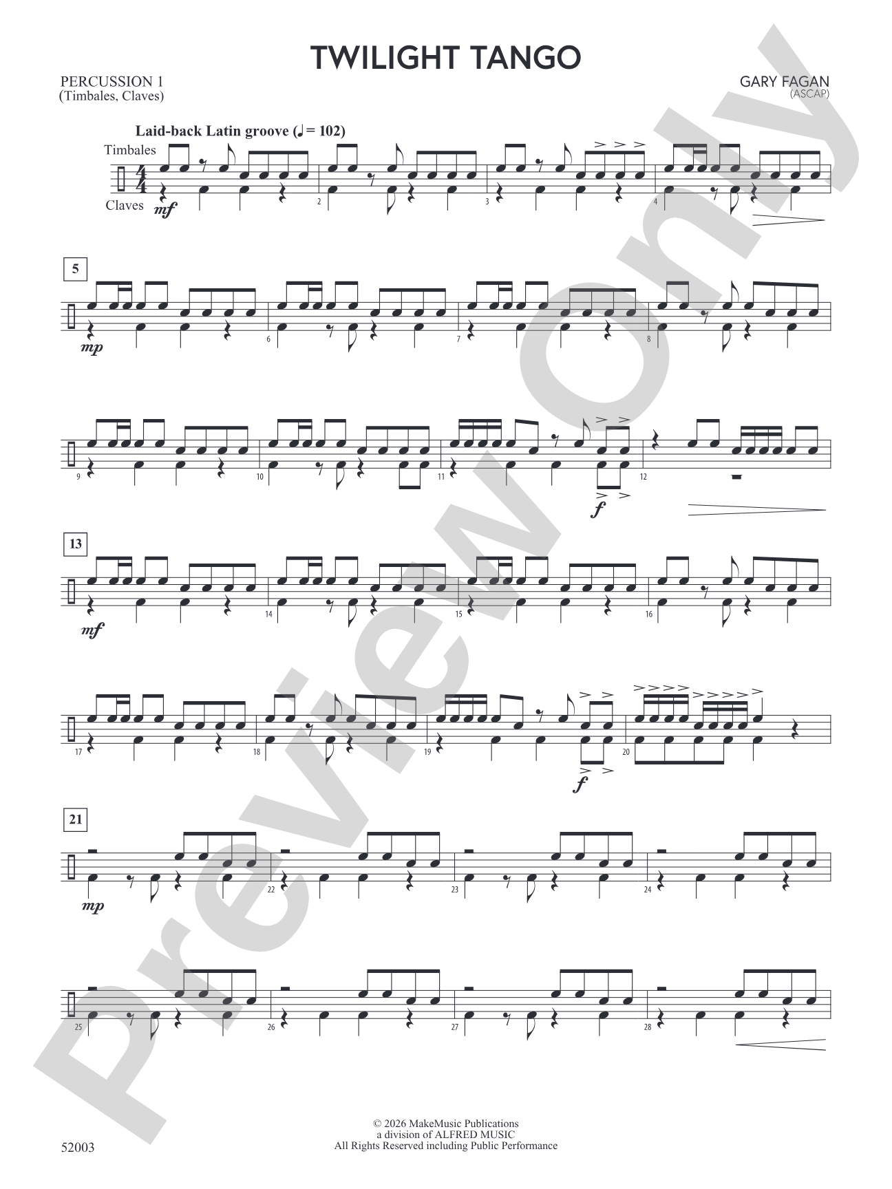 Twilight Tango: 1st Percussion