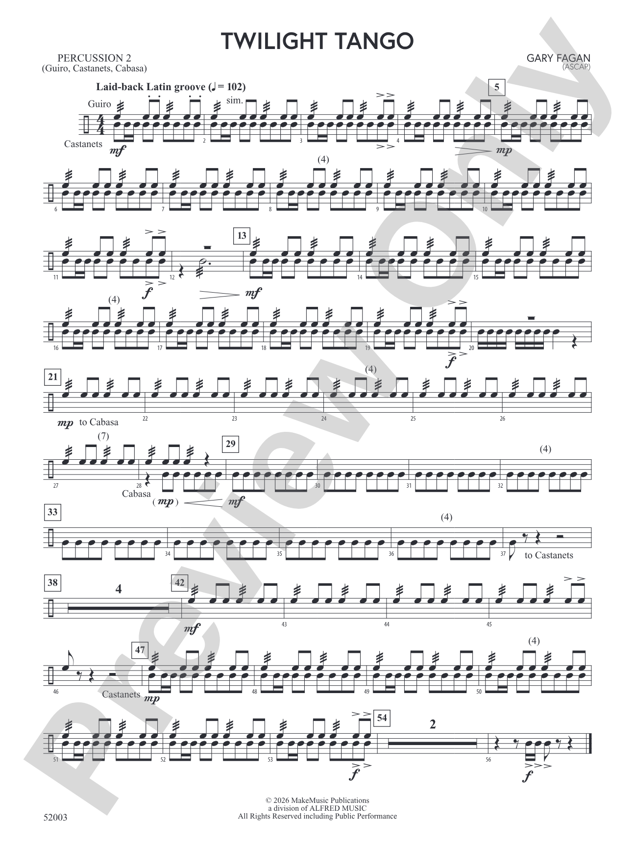 Twilight Tango: 2nd Percussion