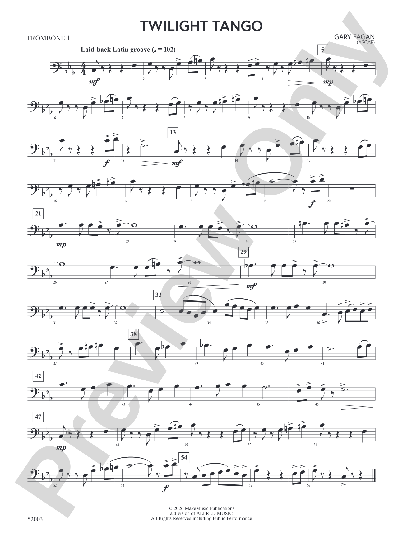 Twilight Tango: 1st Trombone