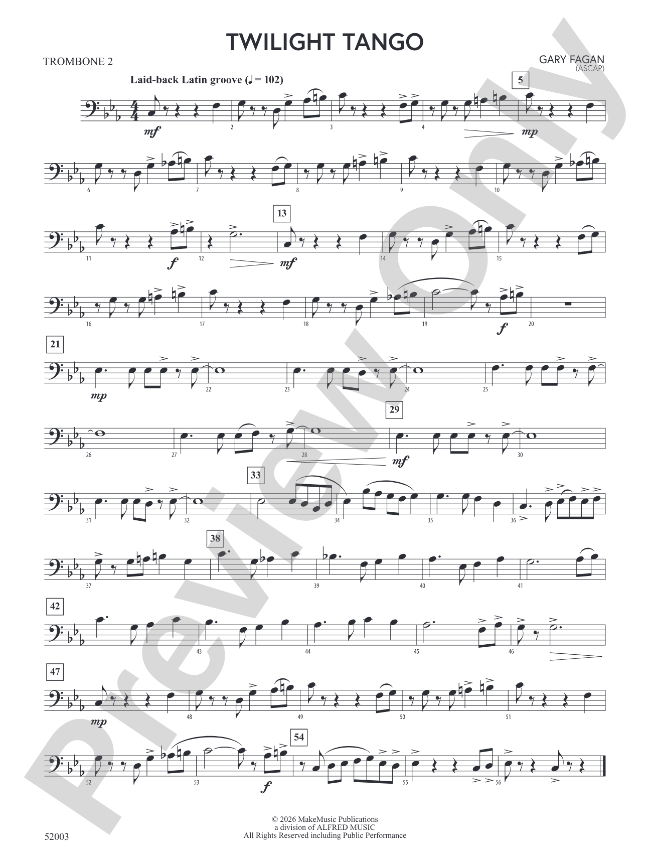 Twilight Tango: 2nd Trombone