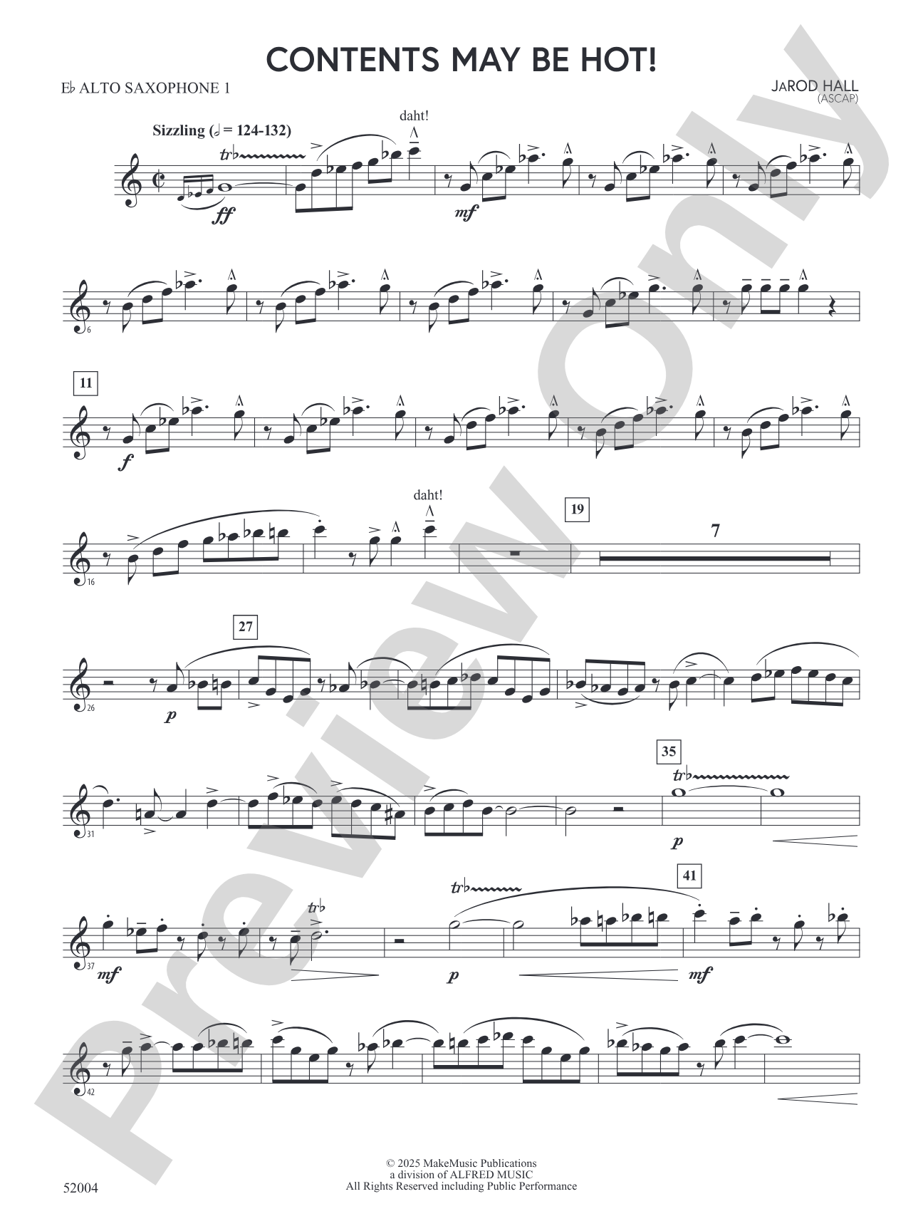 Contents May Be Hot!: E-flat Alto Saxophone