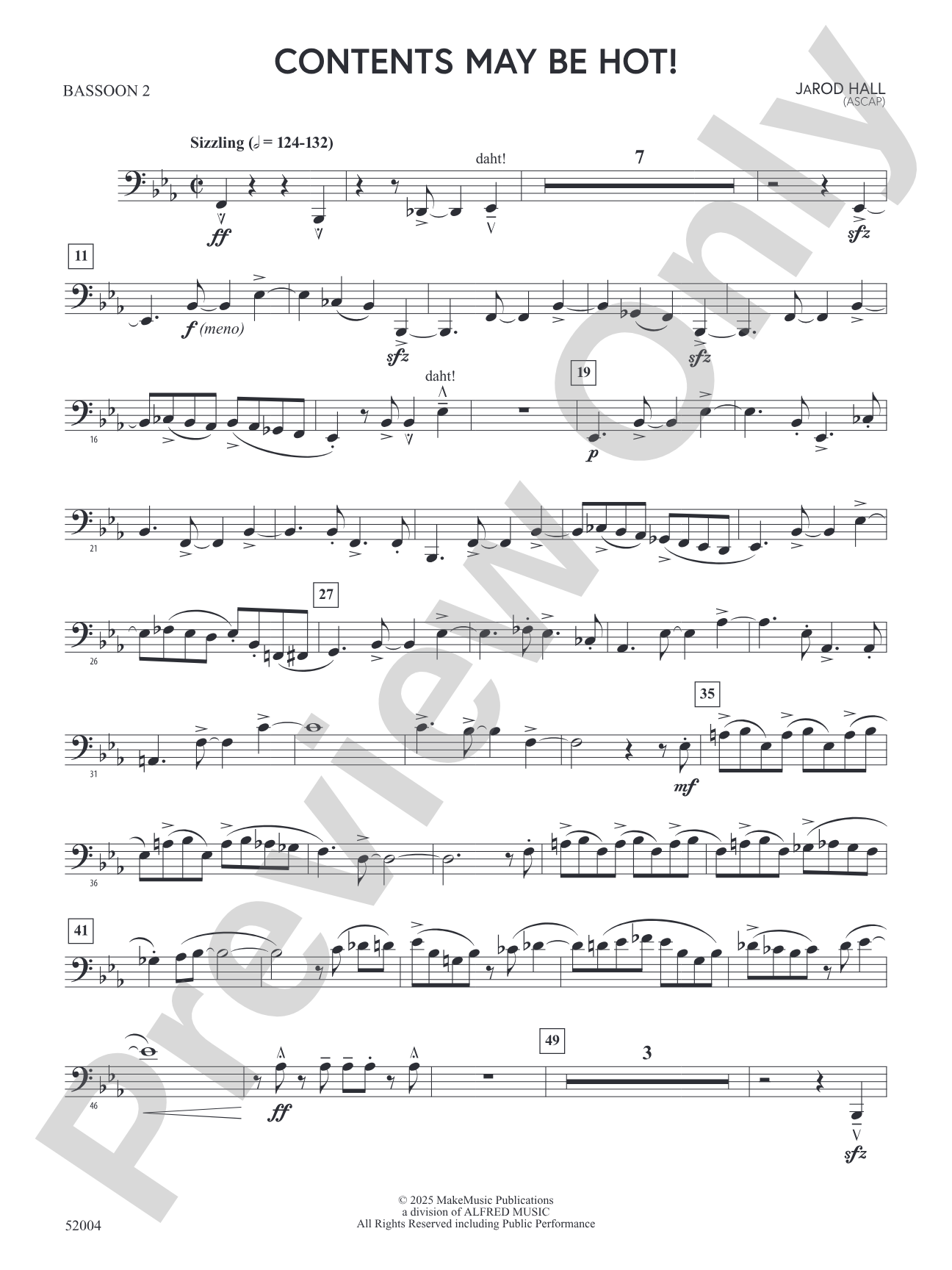 Contents May Be Hot!: 2nd Bassoon