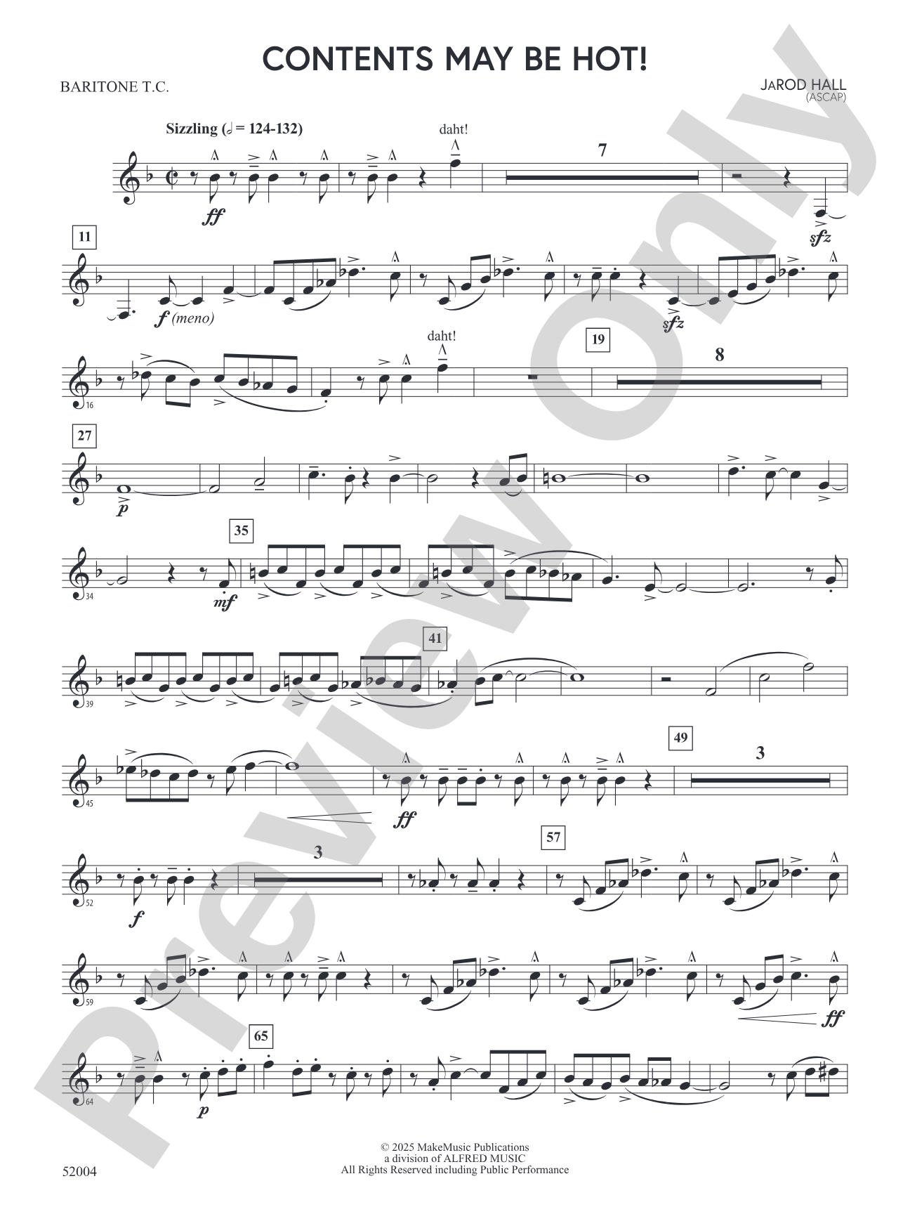 Contents May Be Hot!: Baritone T.C.