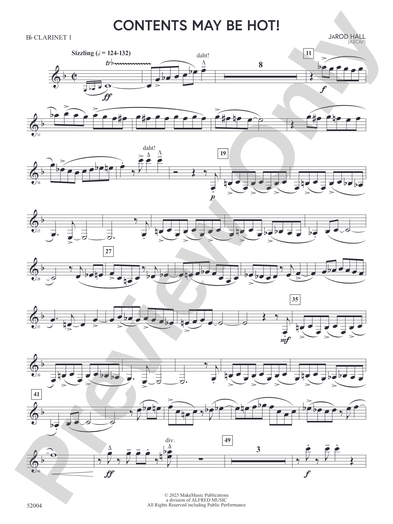 Contents May Be Hot!: 1st B-flat Clarinet