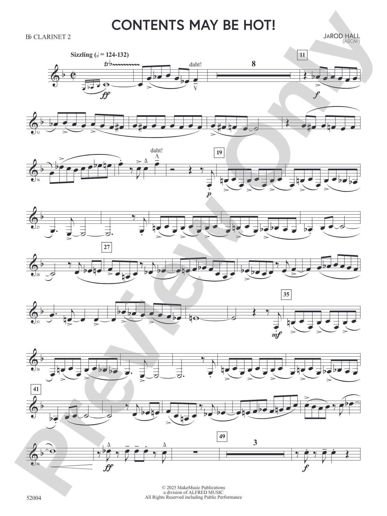 Contents May Be Hot!: 2nd B-flat Clarinet