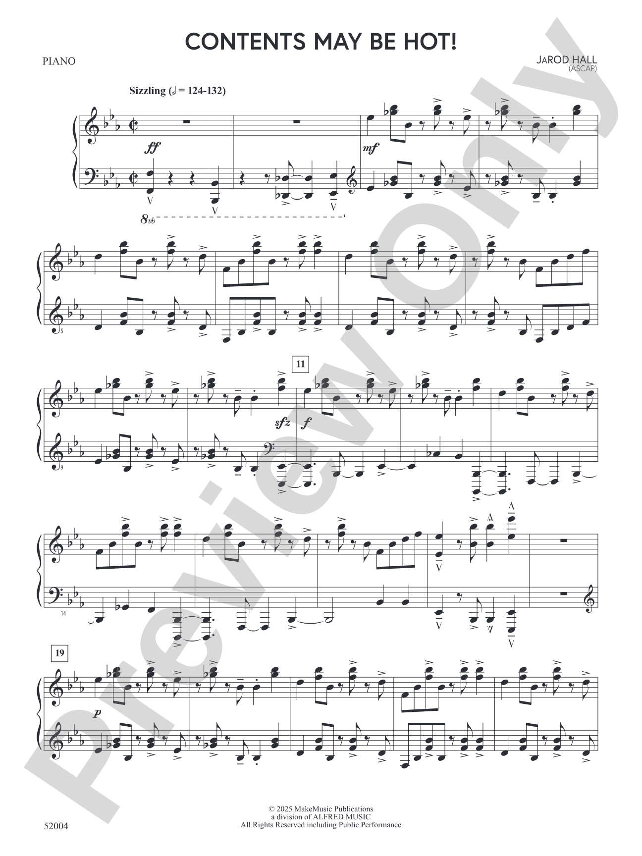 Contents May Be Hot!: Piano Accompaniment