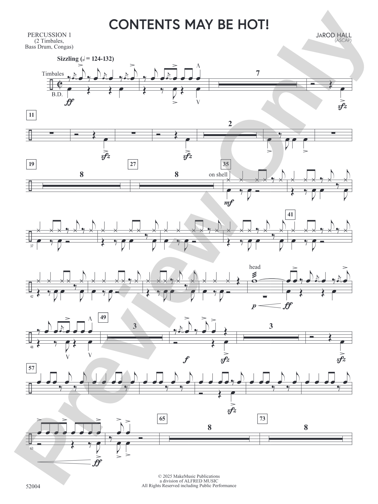Contents May Be Hot!: 1st Percussion