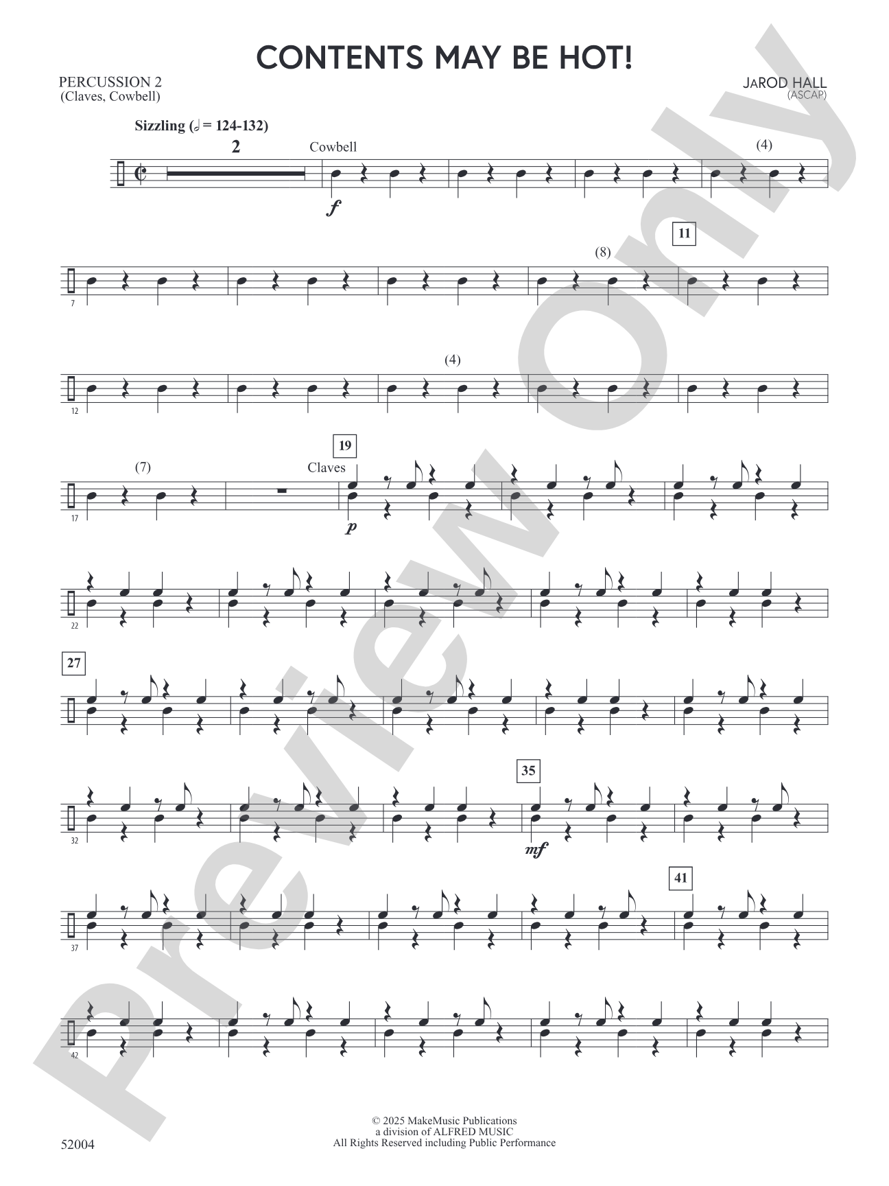 Contents May Be Hot!: 2nd Percussion