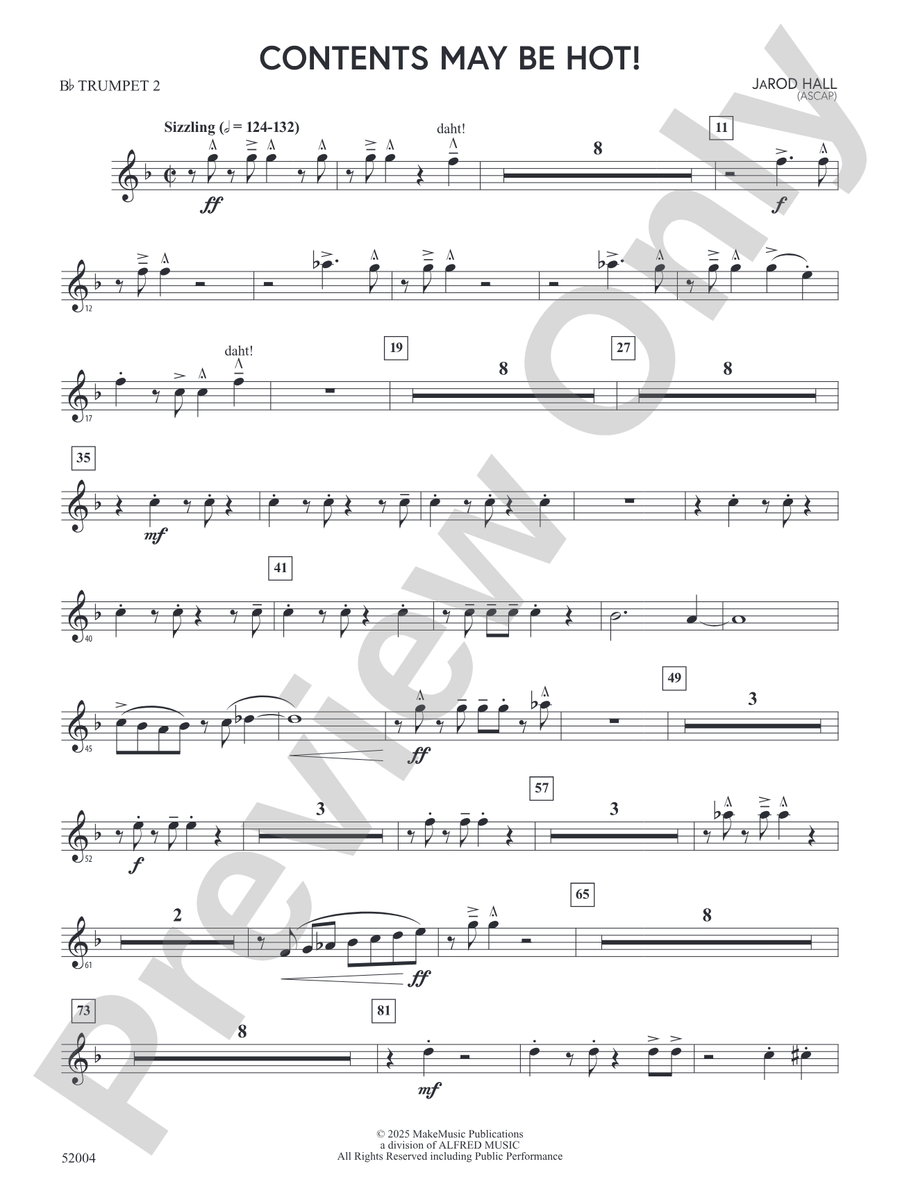 Contents May Be Hot!: 2nd B-flat Trumpet