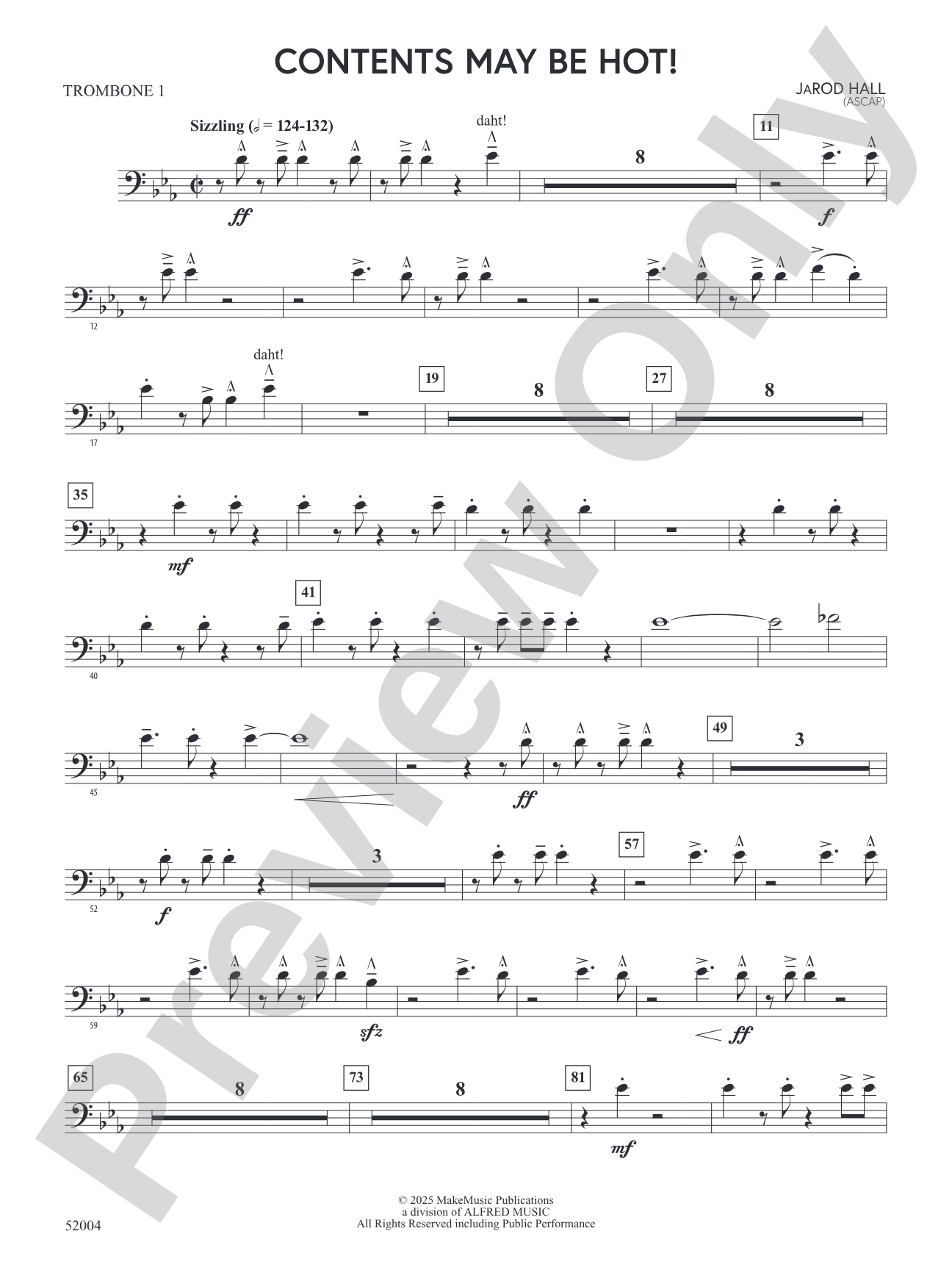 Contents May Be Hot!: 1st Trombone
