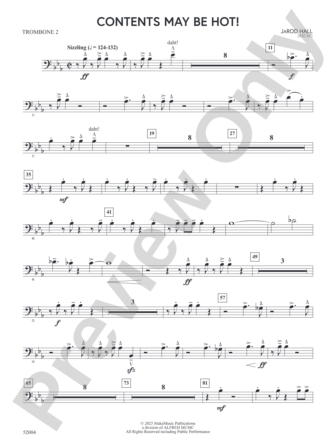 Contents May Be Hot!: 2nd Trombone