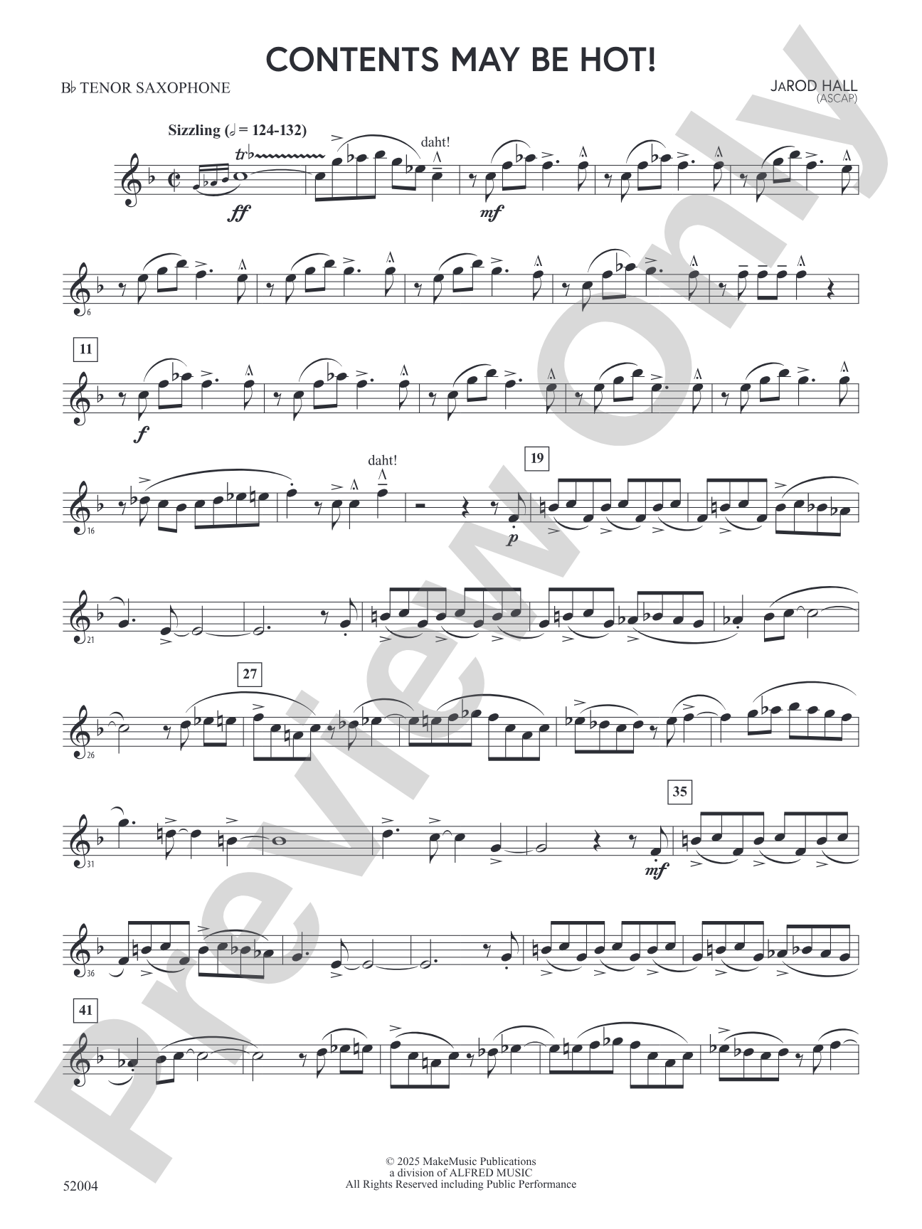 Contents May Be Hot!: B-flat Tenor Saxophone