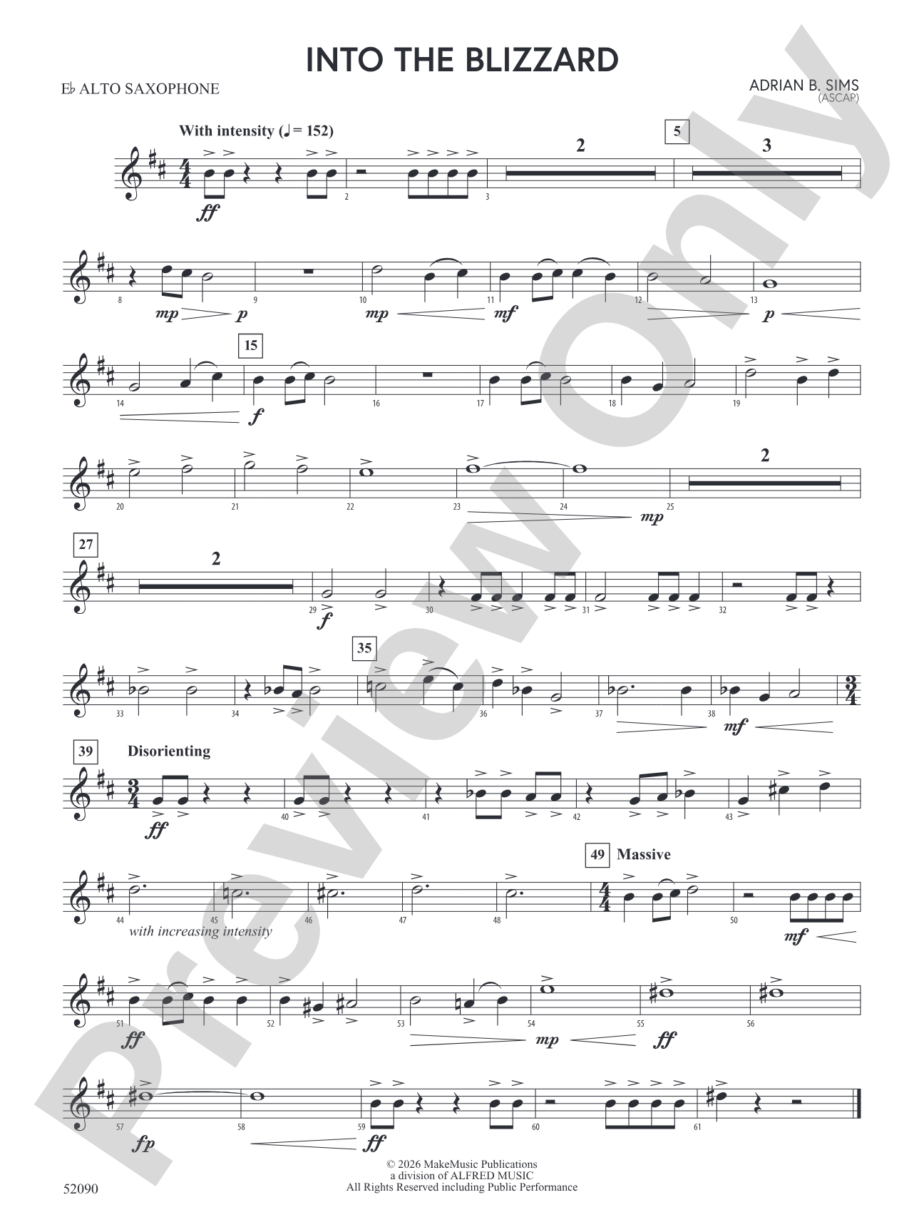 Into the Blizzard: E-flat Alto Saxophone