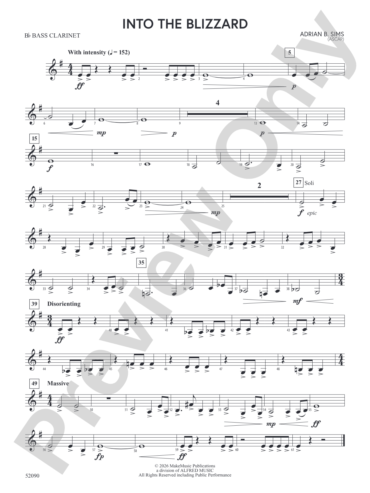 Into the Blizzard: B-flat Bass Clarinet