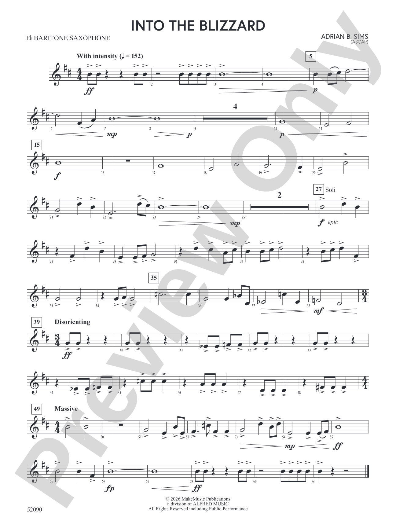 Into the Blizzard: E-flat Baritone Saxophone