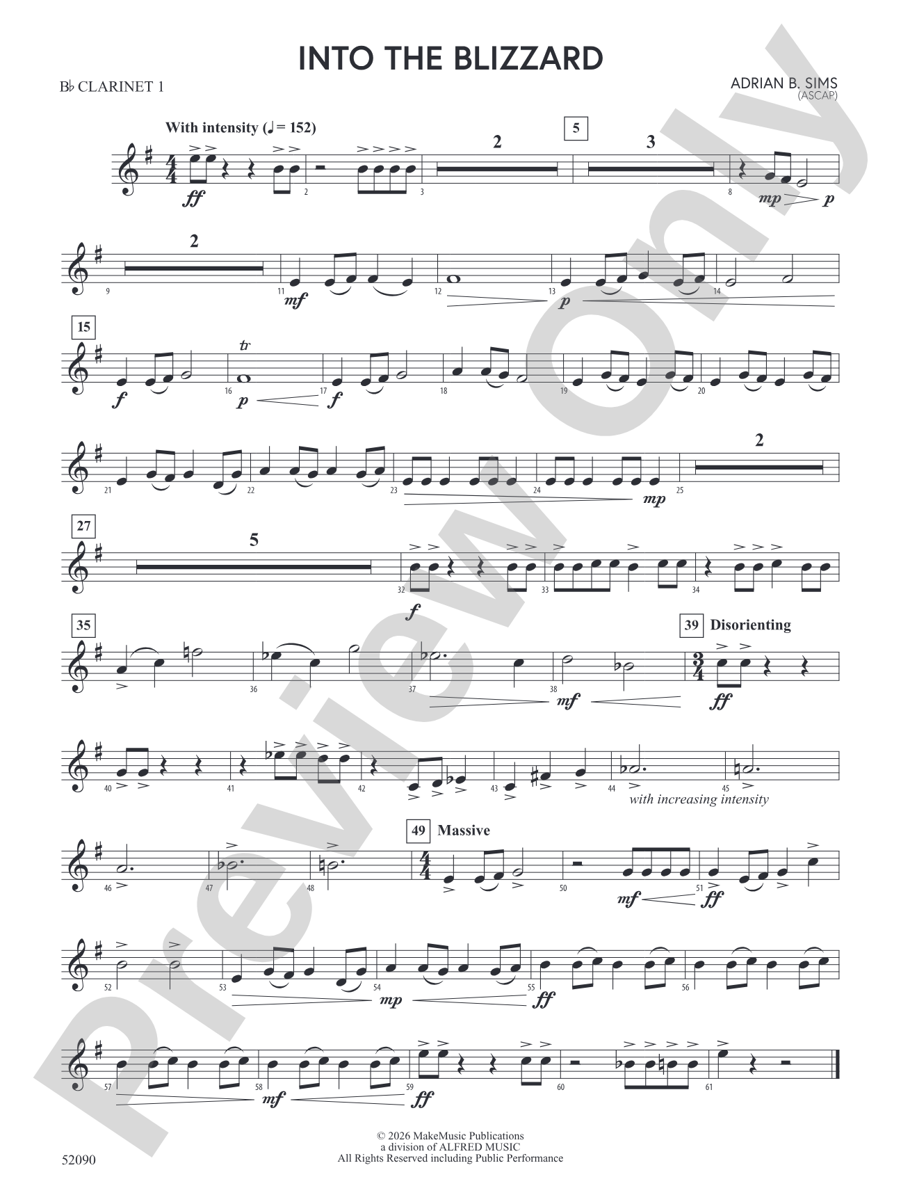 Into the Blizzard: 1st B-flat Clarinet