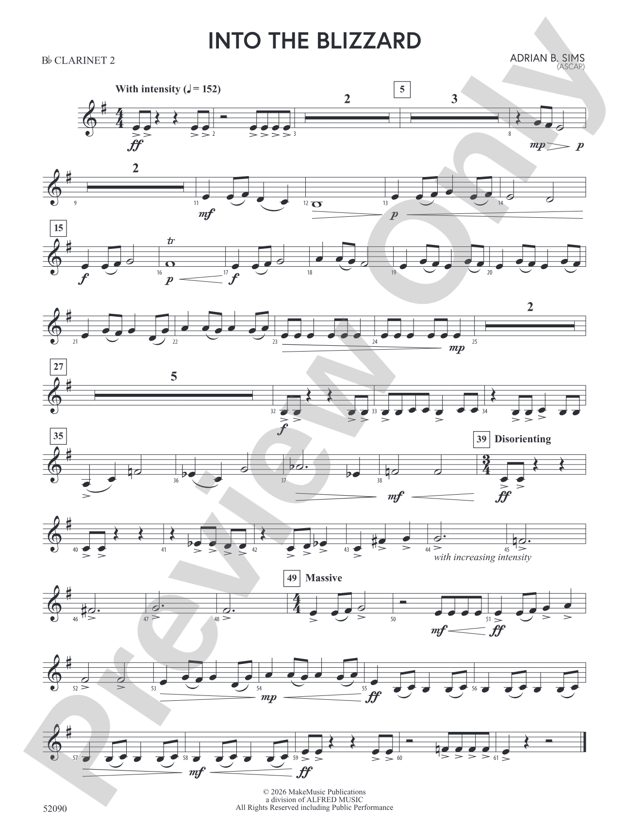 Into the Blizzard: 2nd B-flat Clarinet