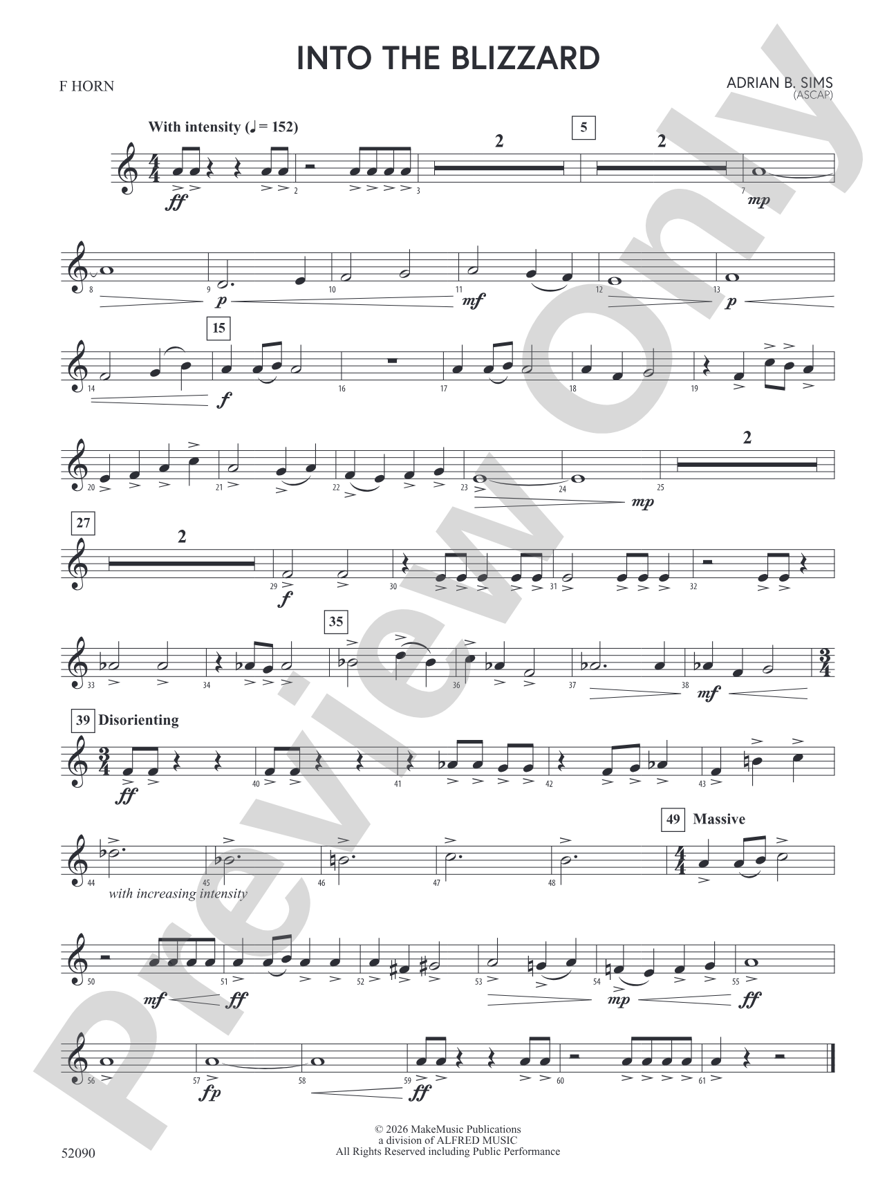 Into the Blizzard: 1st F Horn