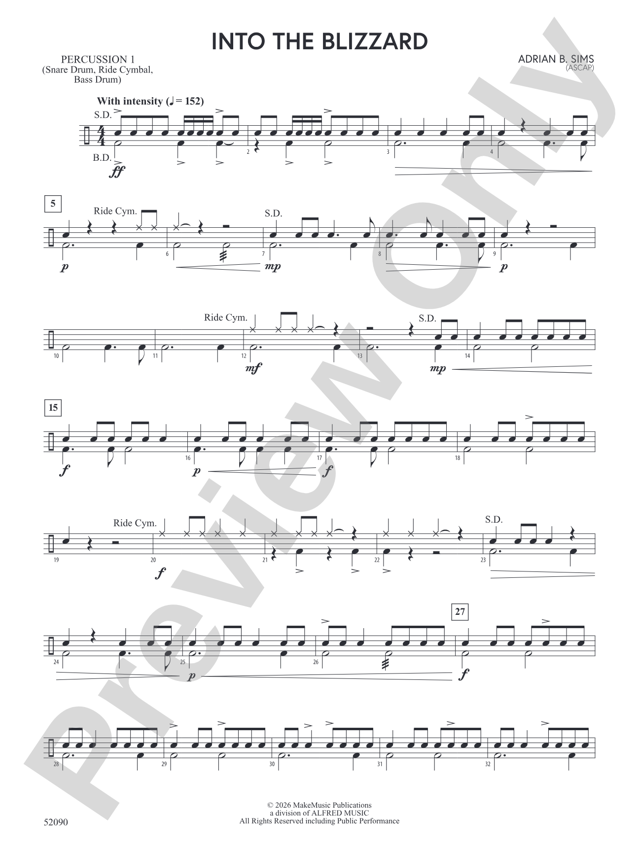 Into the Blizzard: 1st Percussion