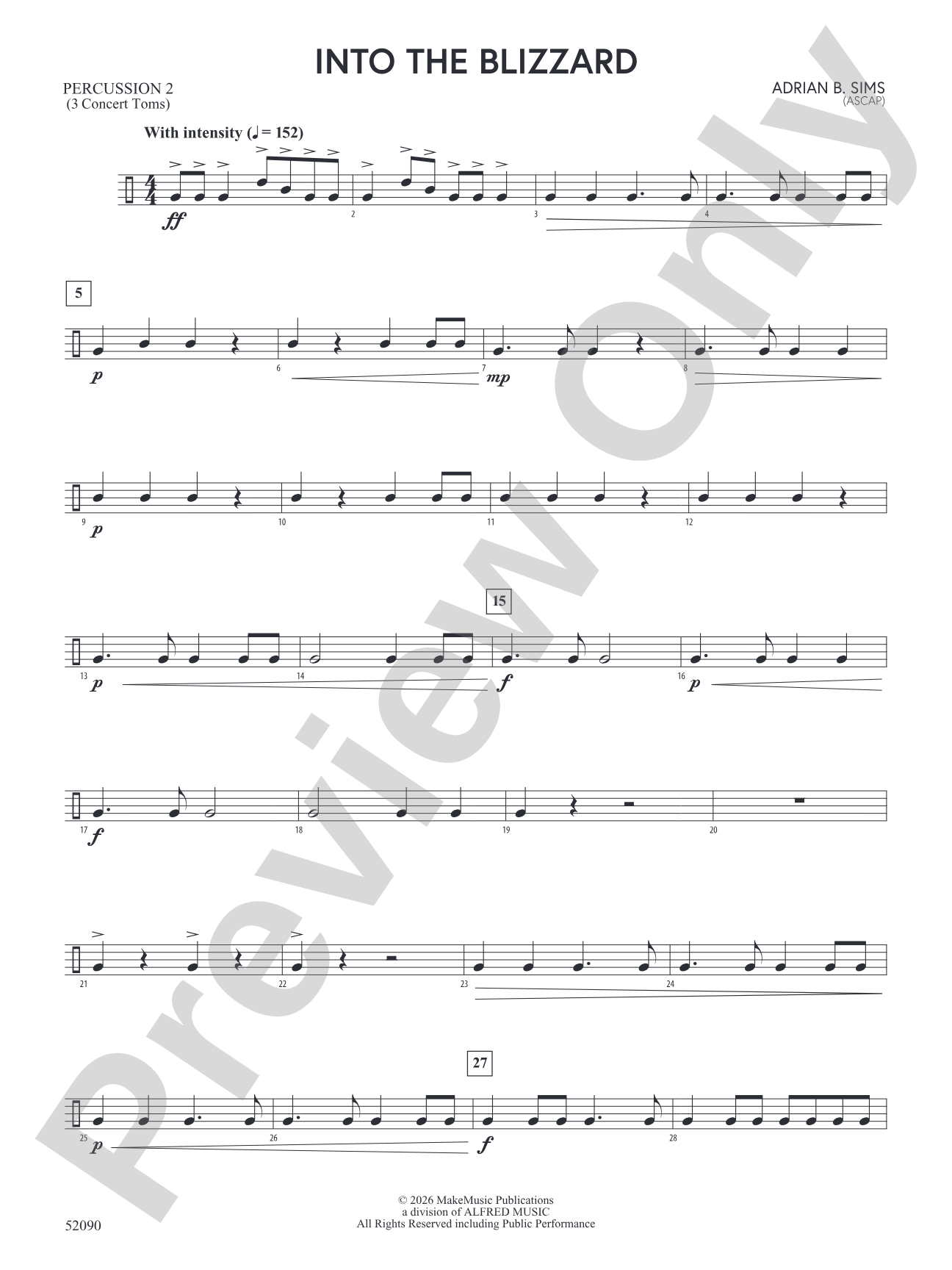 Into the Blizzard: 2nd Percussion