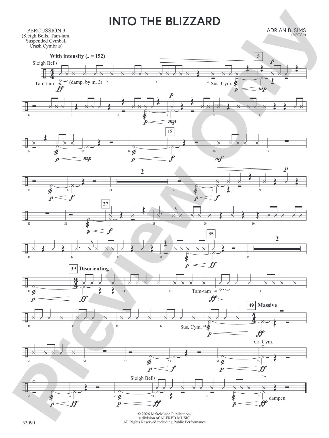 Into the Blizzard: 3rd Percussion