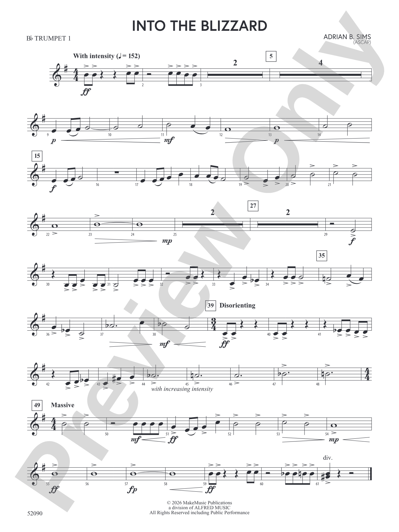 Into the Blizzard: 1st B-flat Trumpet