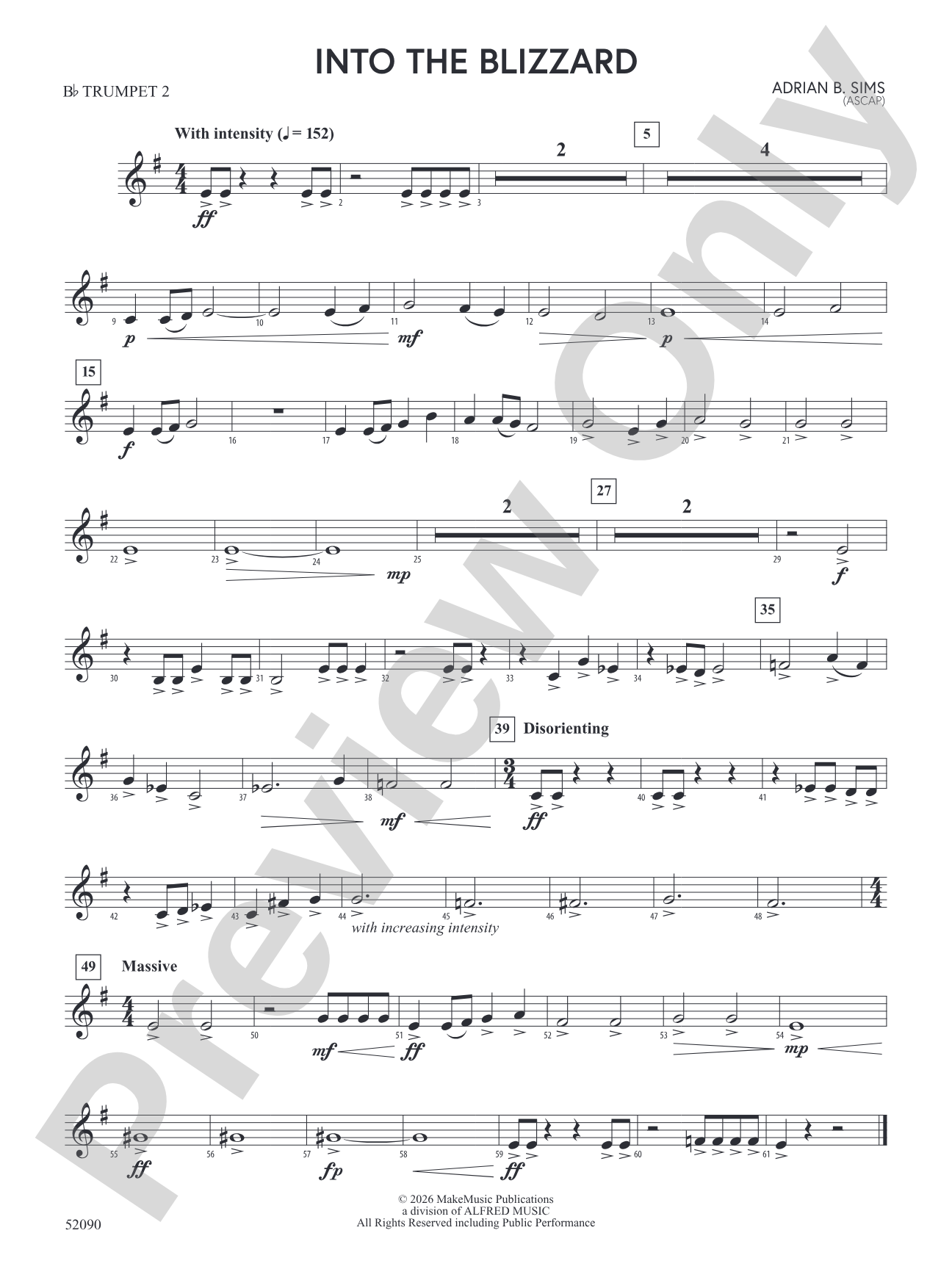 Into the Blizzard: 2nd B-flat Trumpet