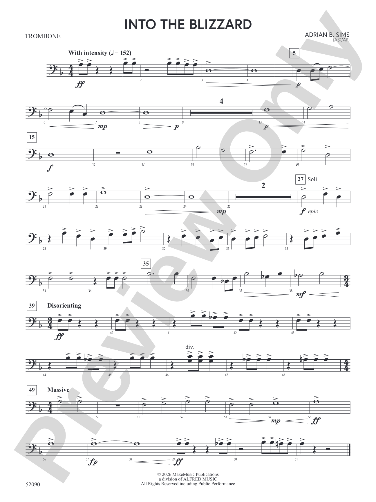 Into the Blizzard: 1st Trombone