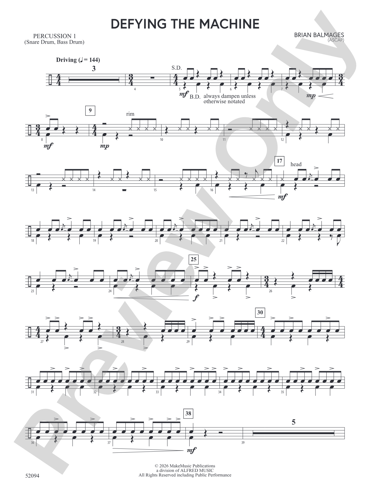 Defying the Machine: 1st Percussion