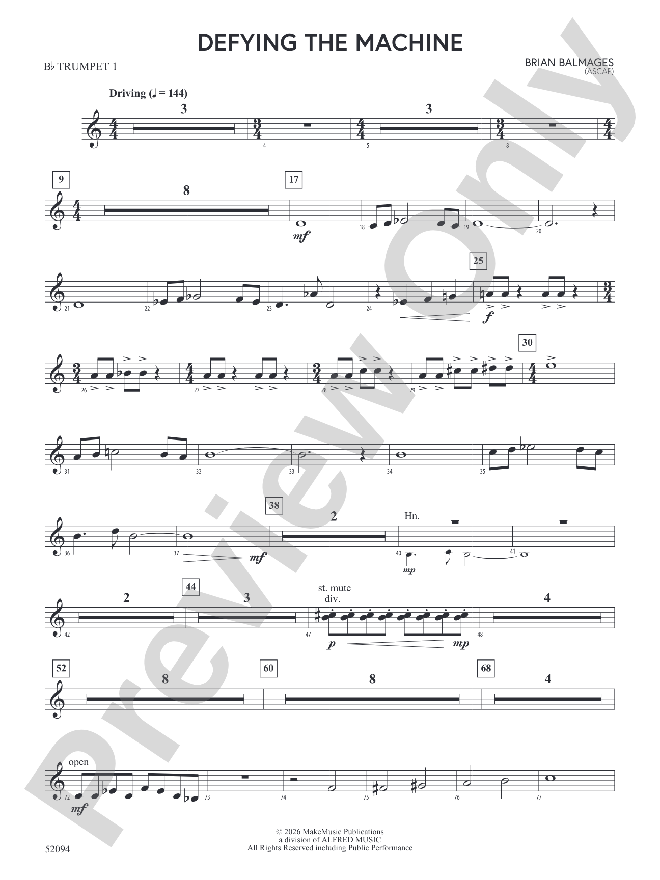 Defying the Machine: 1st B-flat Trumpet
