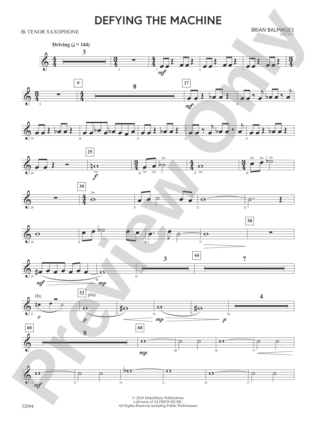 Defying the Machine: B-flat Tenor Saxophone