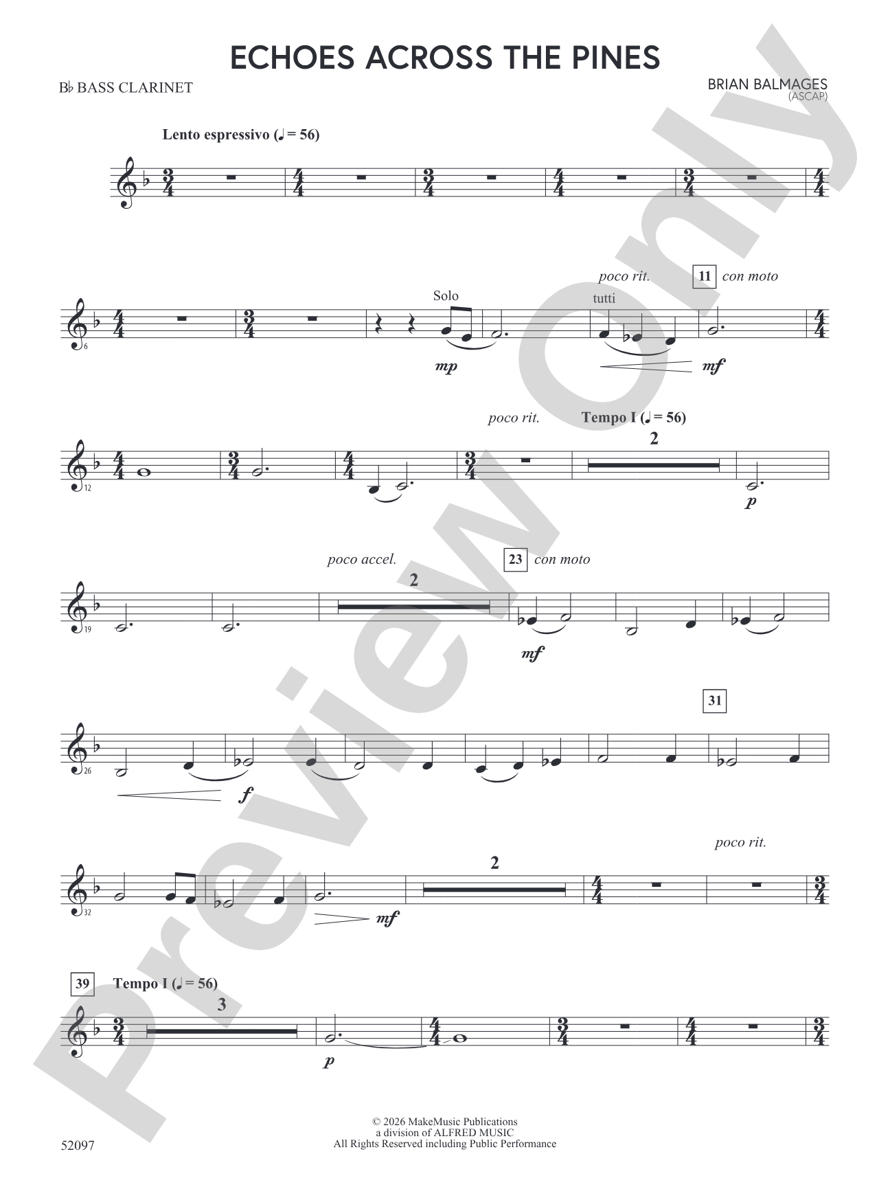 Echoes Across the Pines: B-flat Bass Clarinet