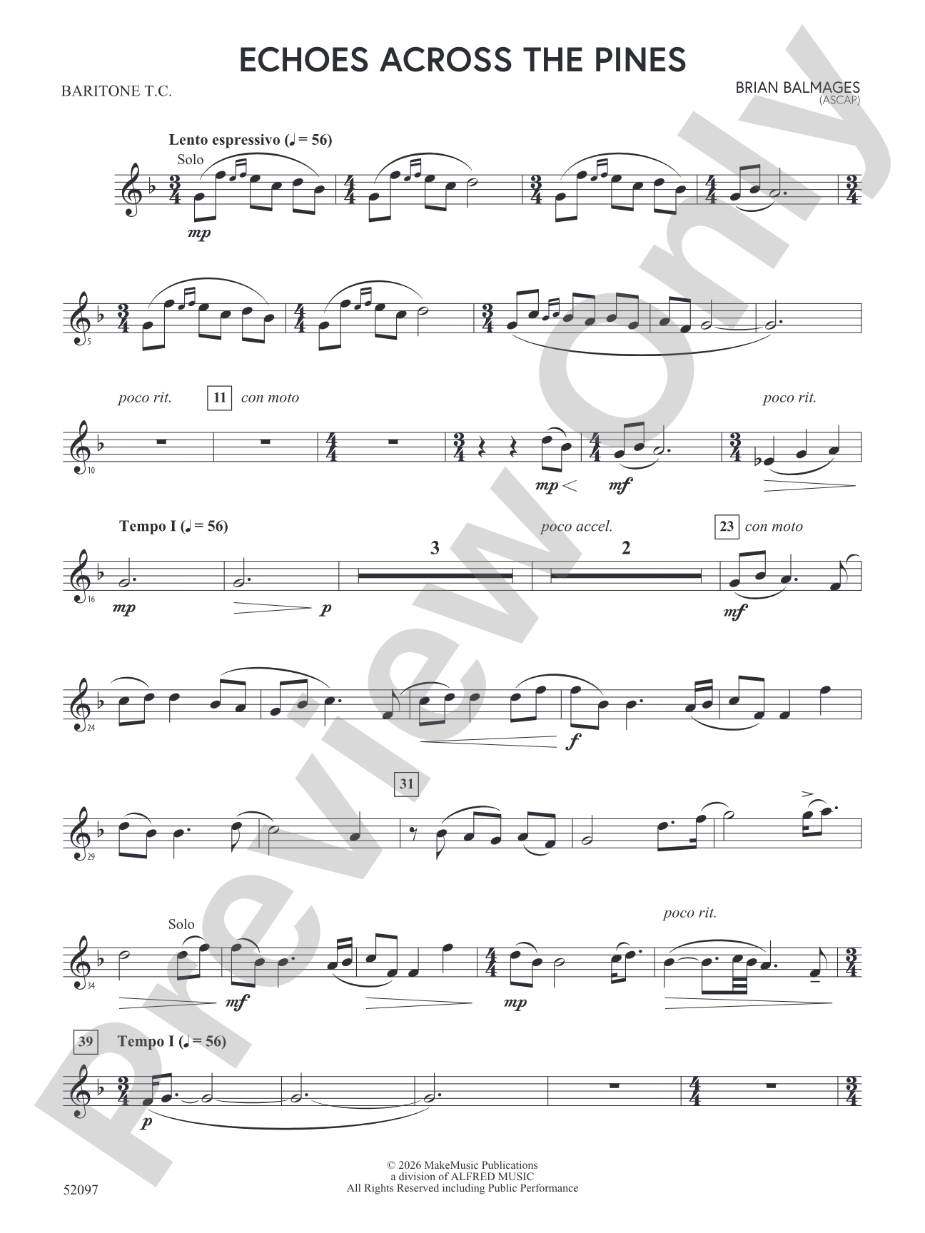 Echoes Across the Pines: Baritone T.C.