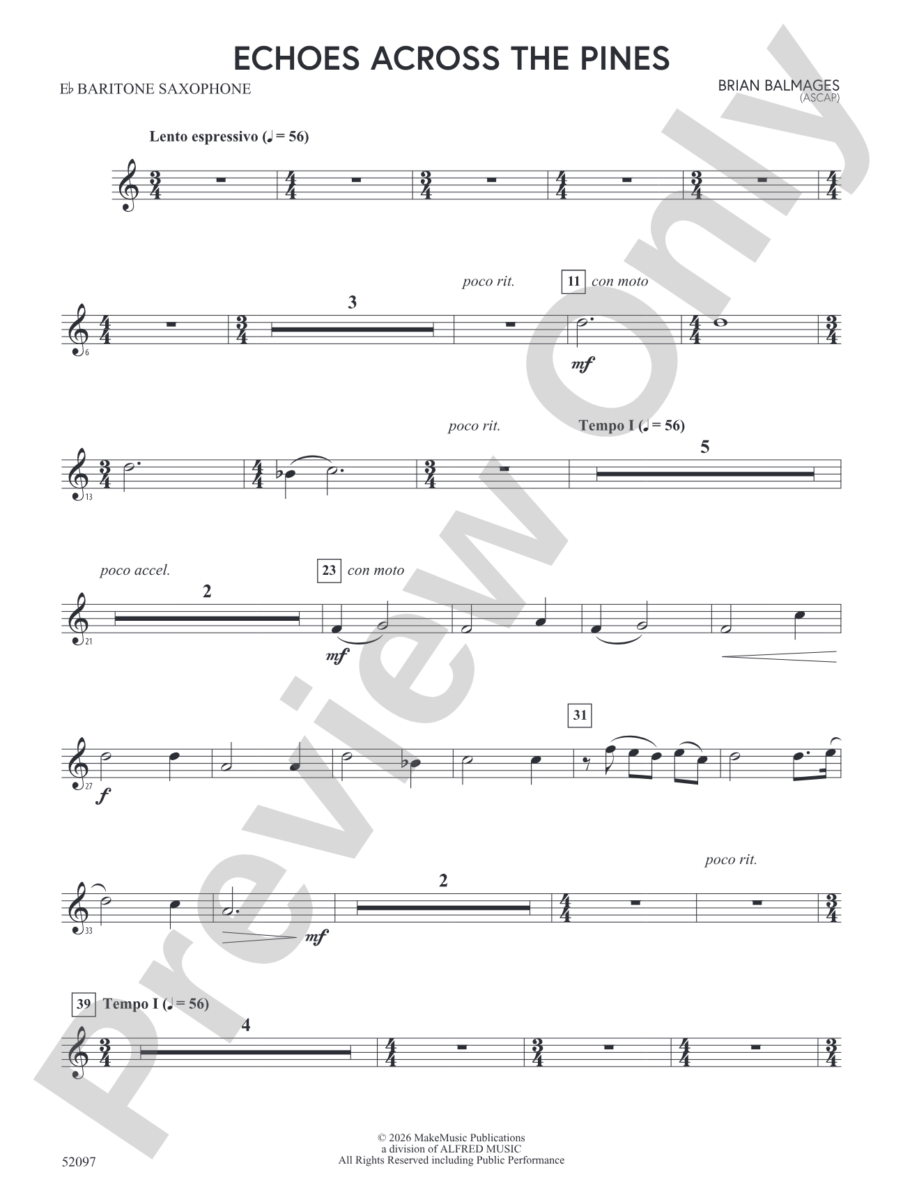 Echoes Across the Pines: E-flat Baritone Saxophone