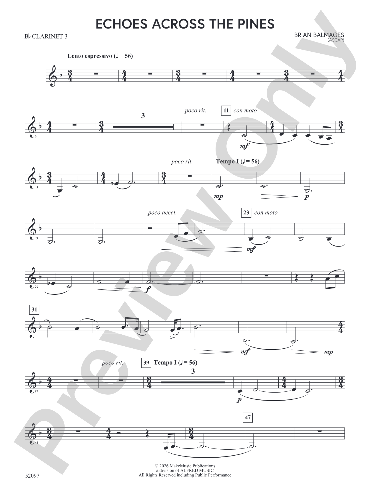 Echoes Across the Pines: 3rd B-flat Clarinet