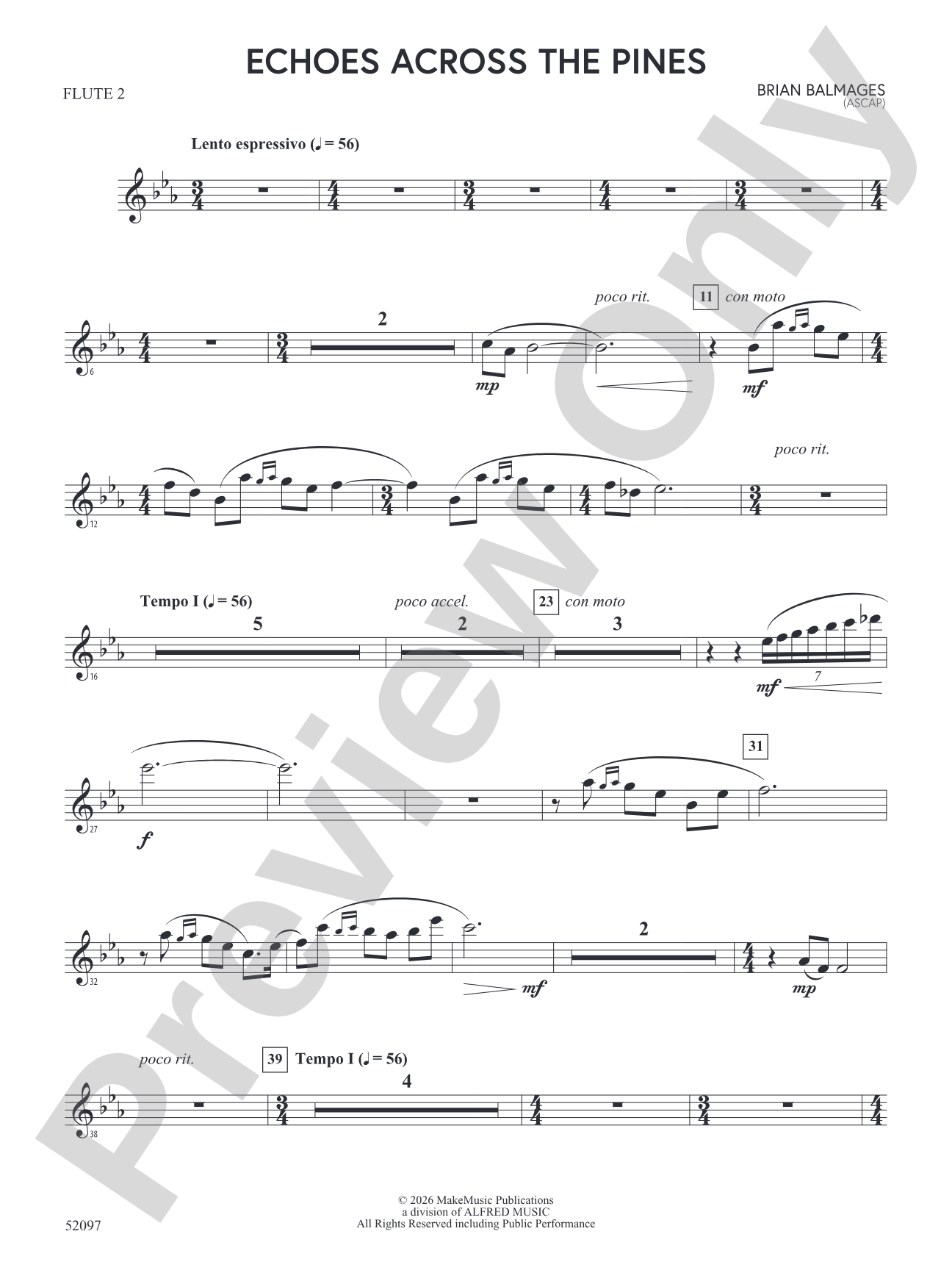 Echoes Across the Pines: 2nd Flute