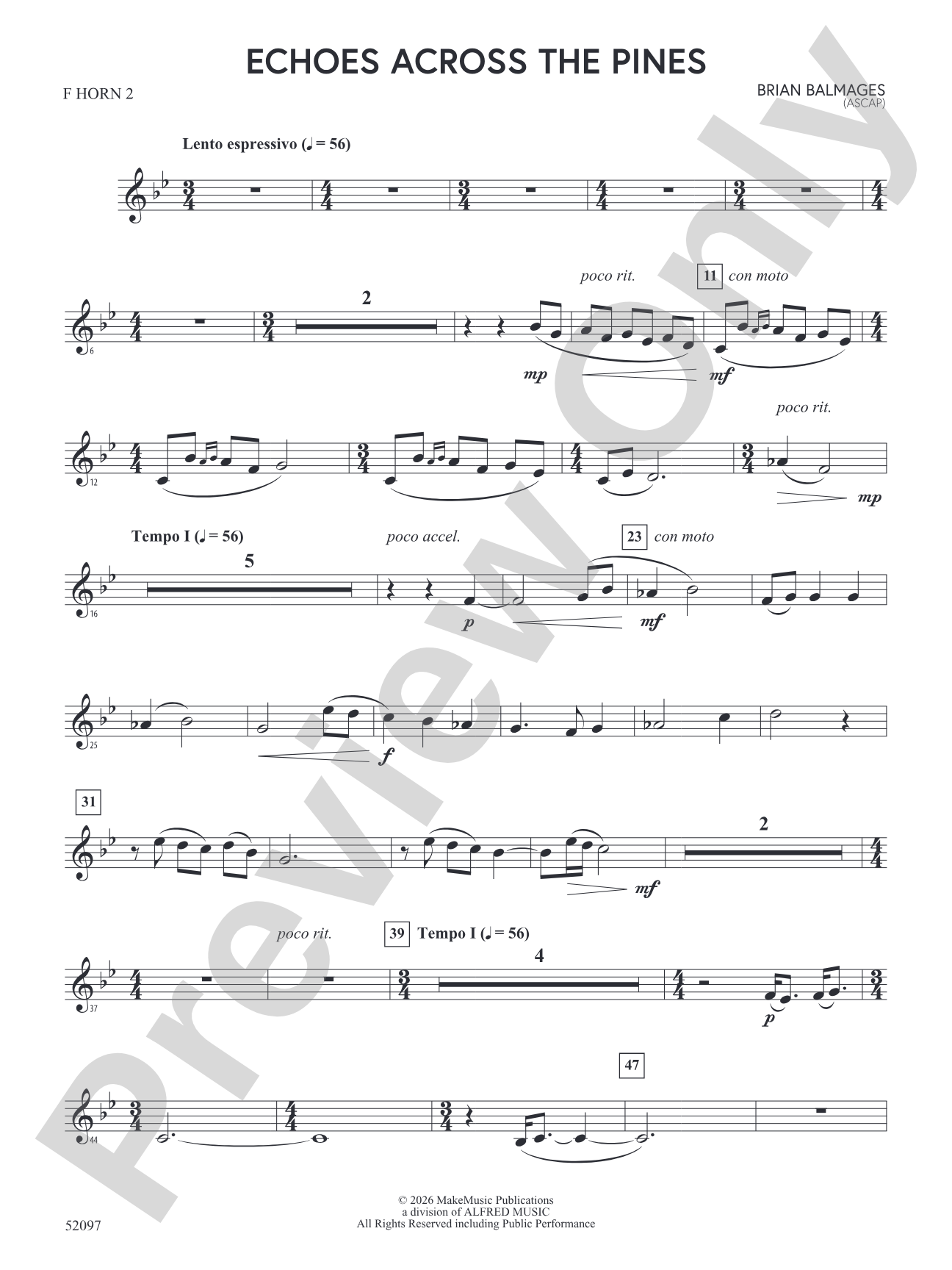Echoes Across the Pines: 2nd F Horn
