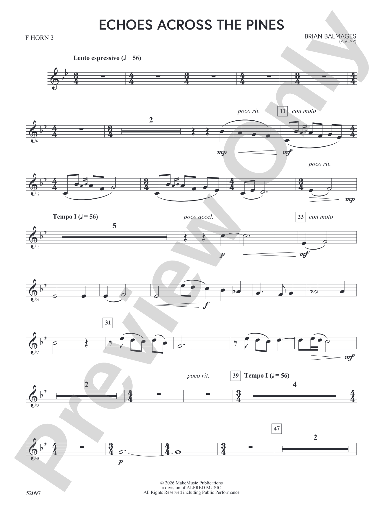 Echoes Across the Pines: 3rd F Horn