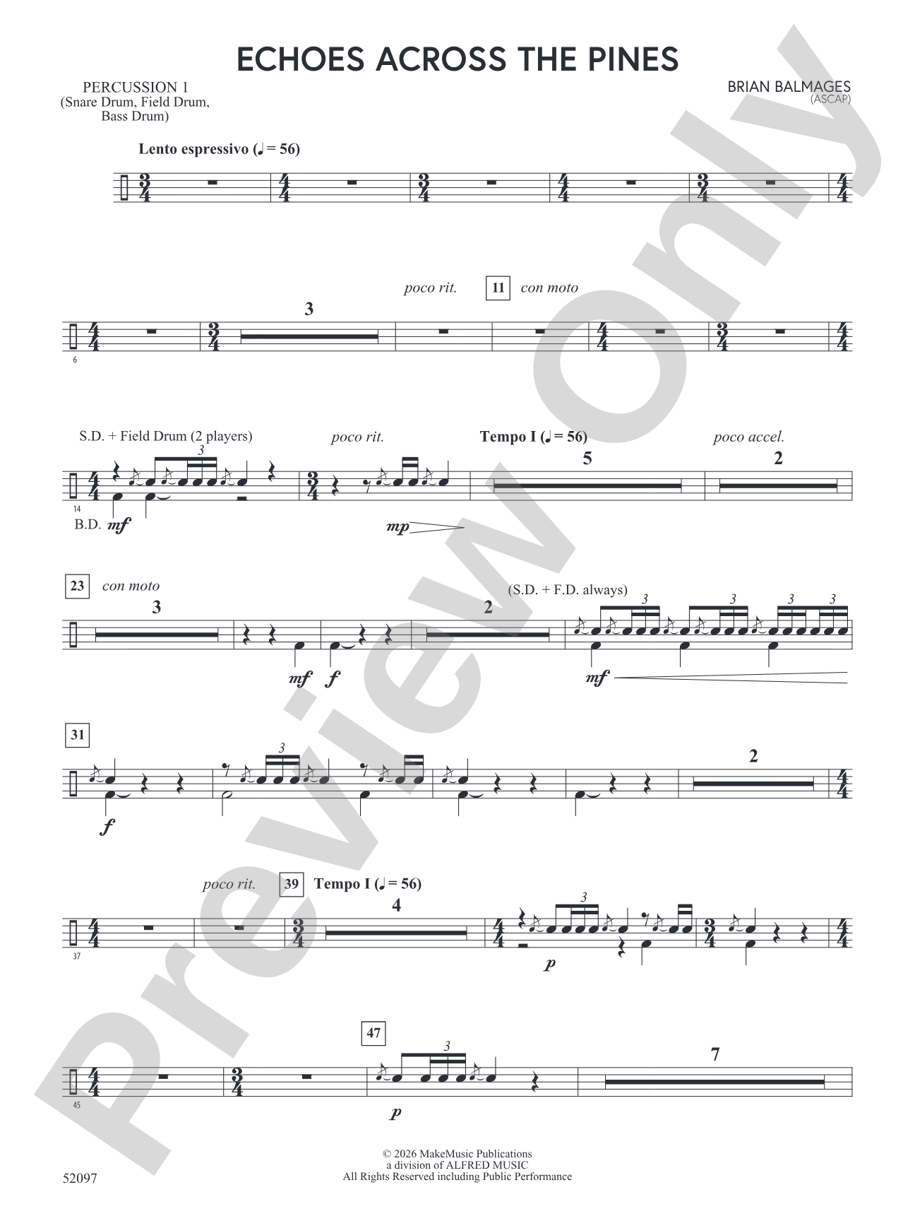 Echoes Across the Pines: 1st Percussion